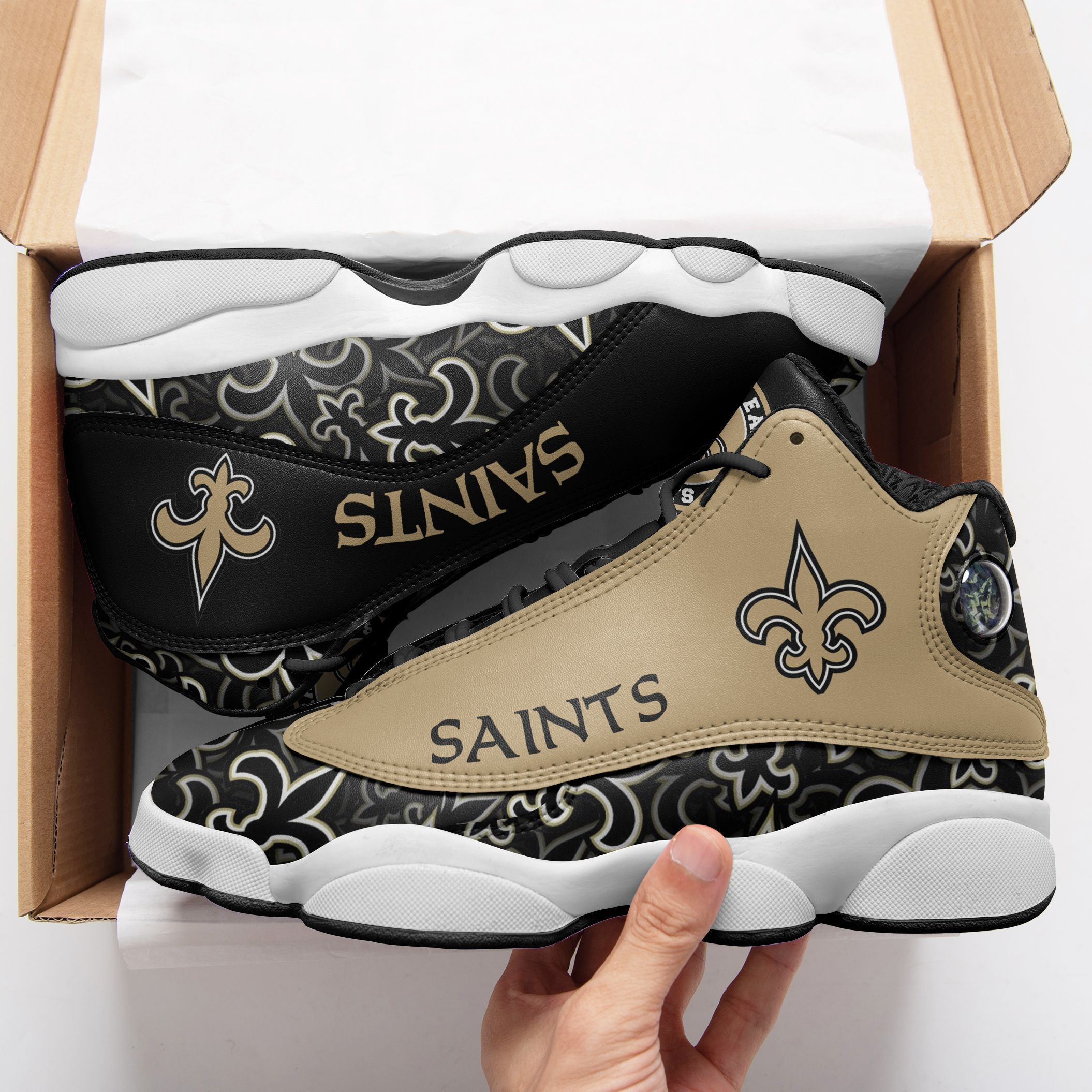 JWFancy New Orleans Saints NFL AJ13 Sneakers Shoes For Men And Women