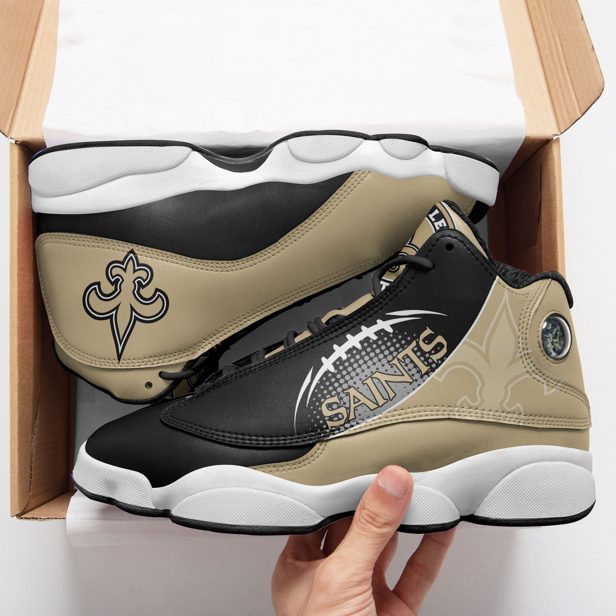 JWFancy New Orleans Saints NFL AJ13 Sneakers Shoes For Men And Women