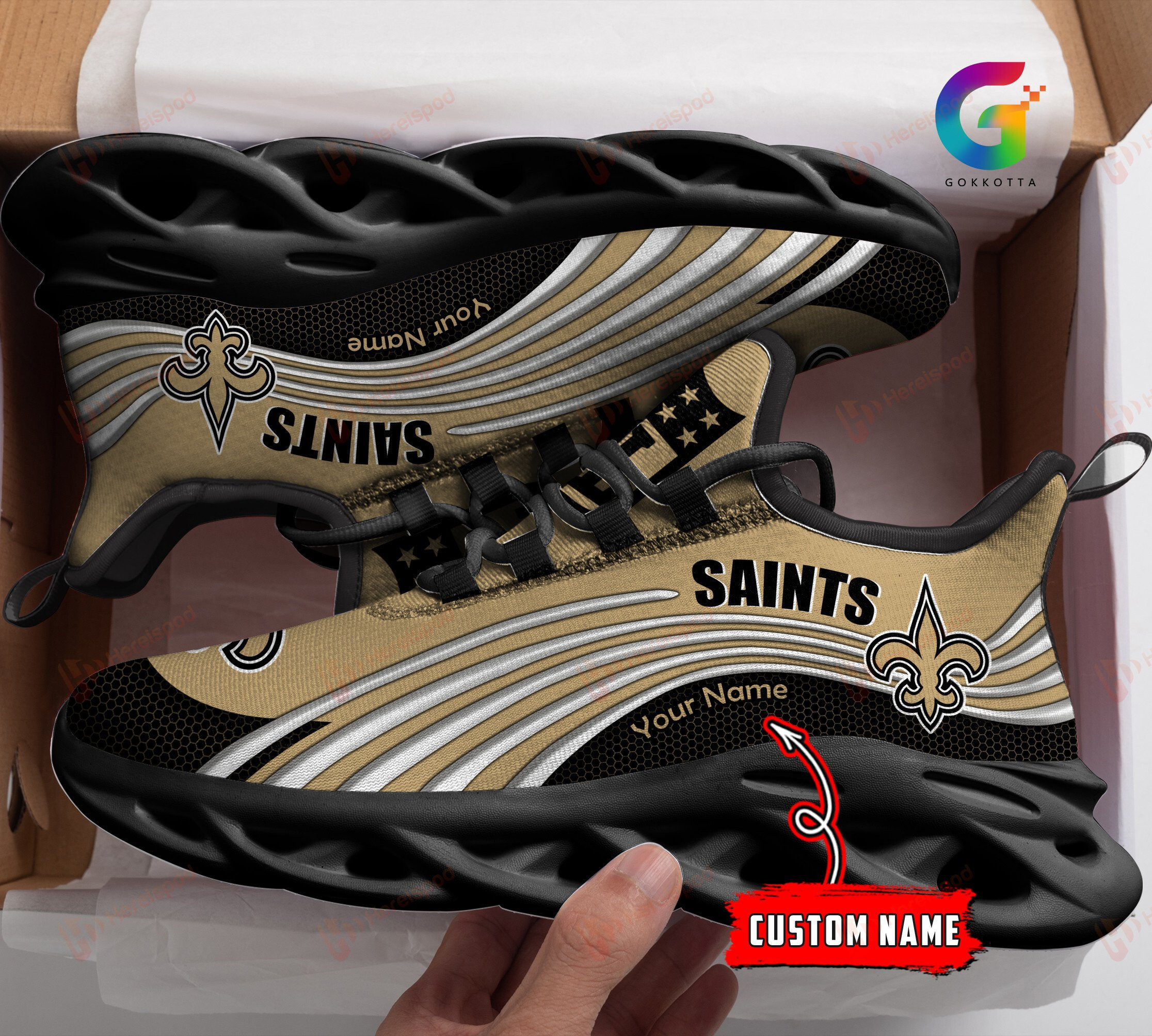 JWFancy New Orleans Saints NFL Max Soul Shoes Sneakers For Men And Women
