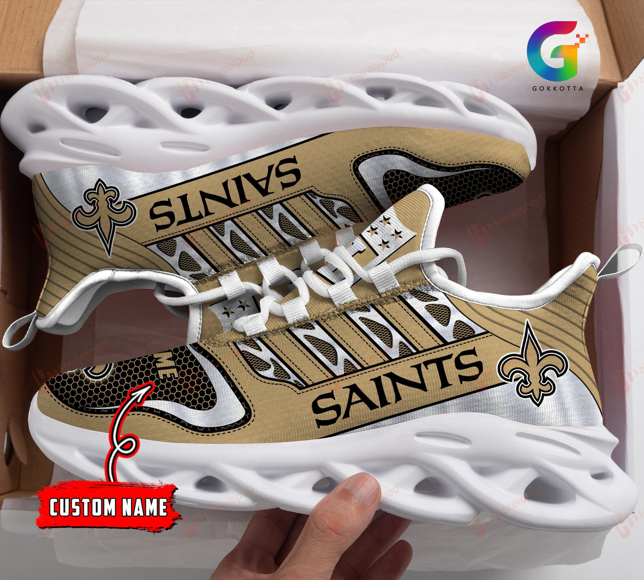 JWFancy New Orleans Saints NFL Max Soul Shoes Sneakers For Men And Women