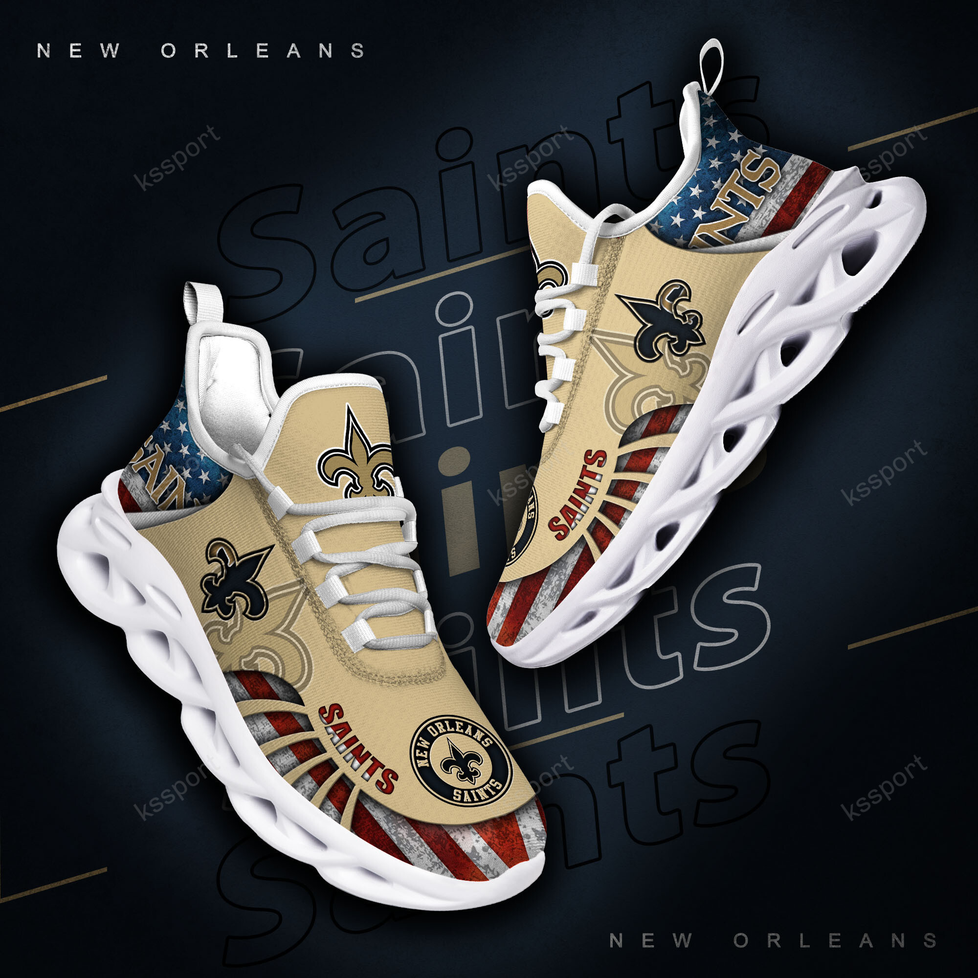 JWFancy New Orleans Saints NFL Max Soul Shoes Sneakers For Men And Women