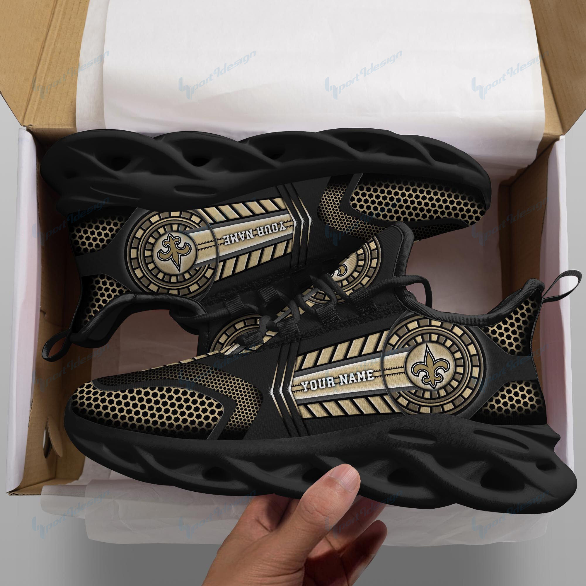 JWFancy New Orleans Saints NFL Max Soul Shoes Sneakers For Men And Women