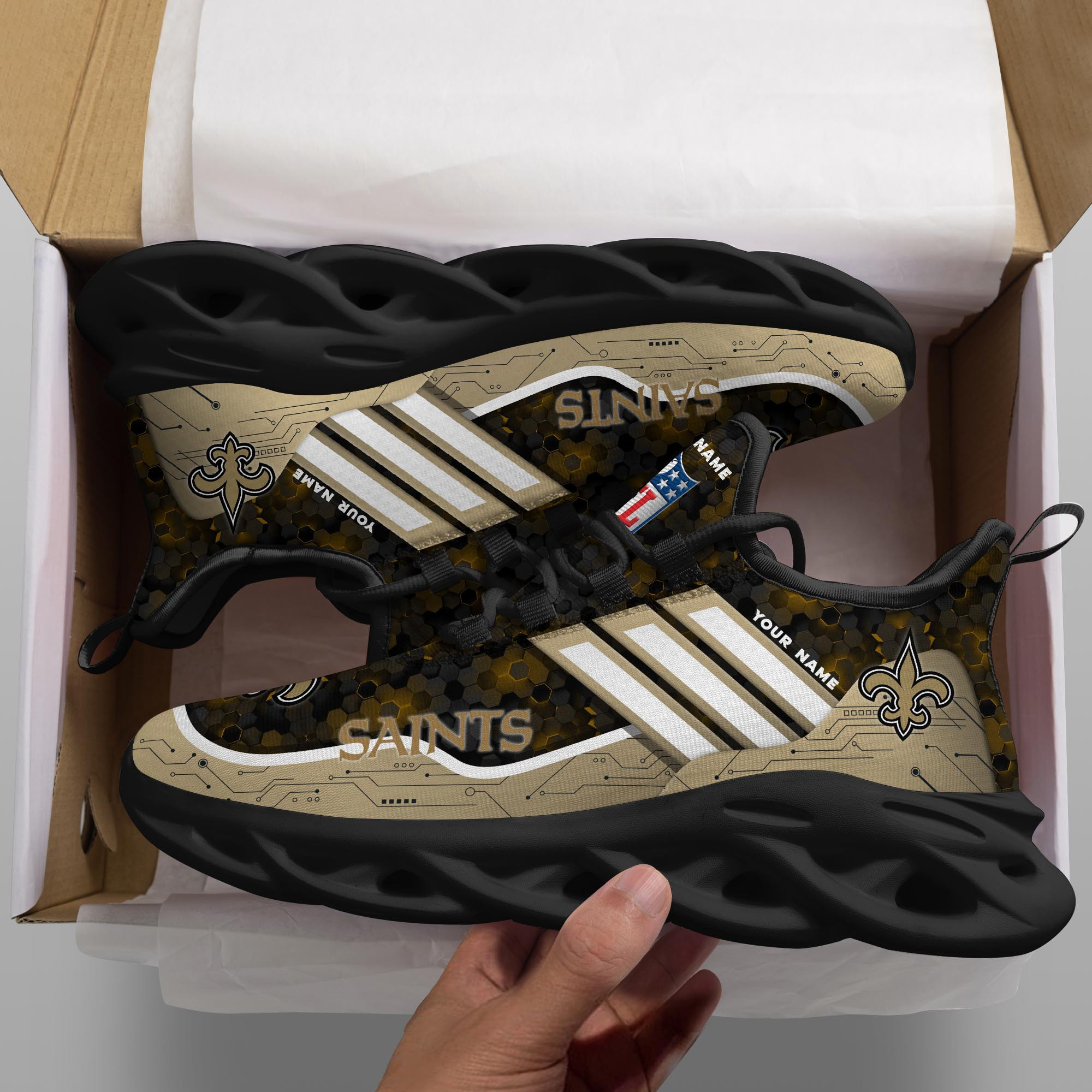 JWFancy New Orleans Saints NFL Max Soul Shoes Sneakers For Men And Women