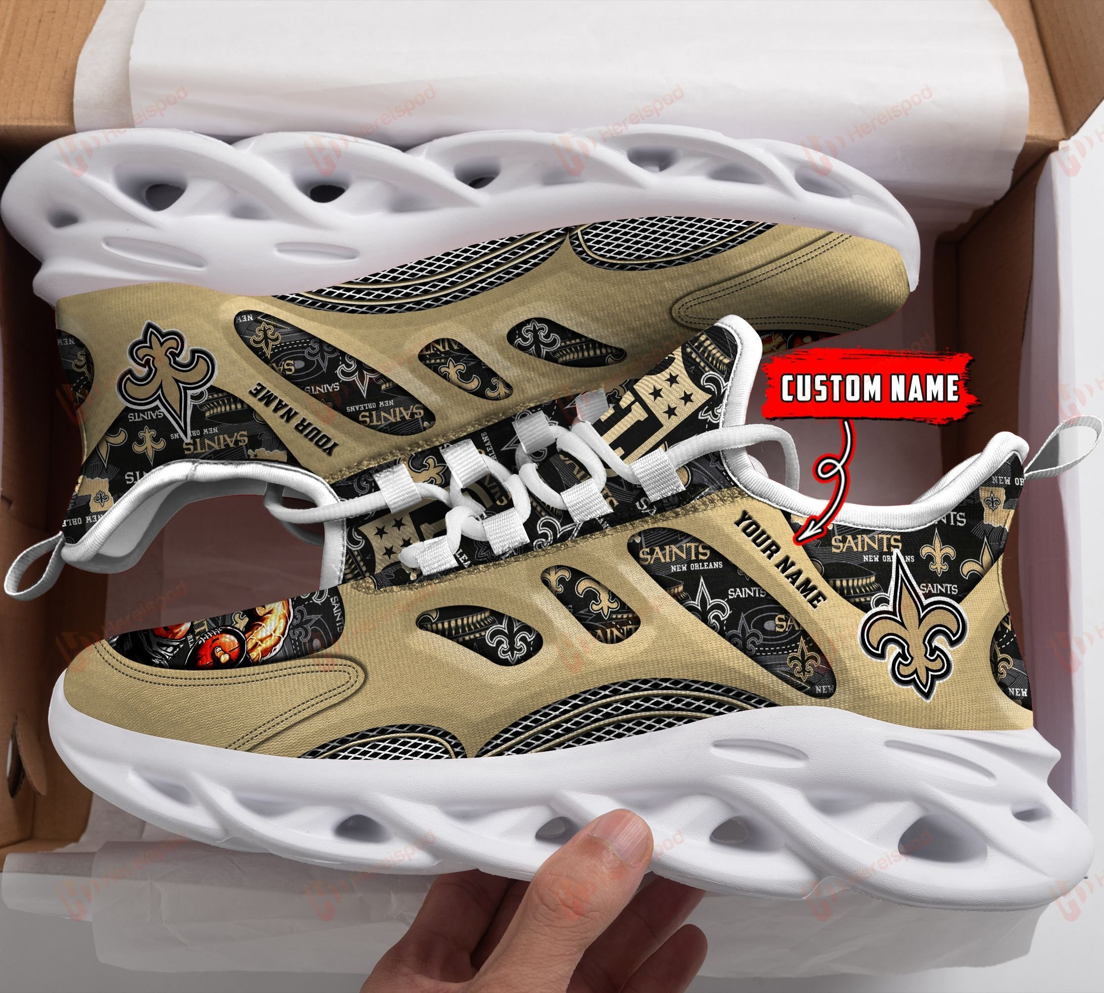 JWFancy New Orleans Saints NFL Max Soul Shoes Sneakers For Men And Women