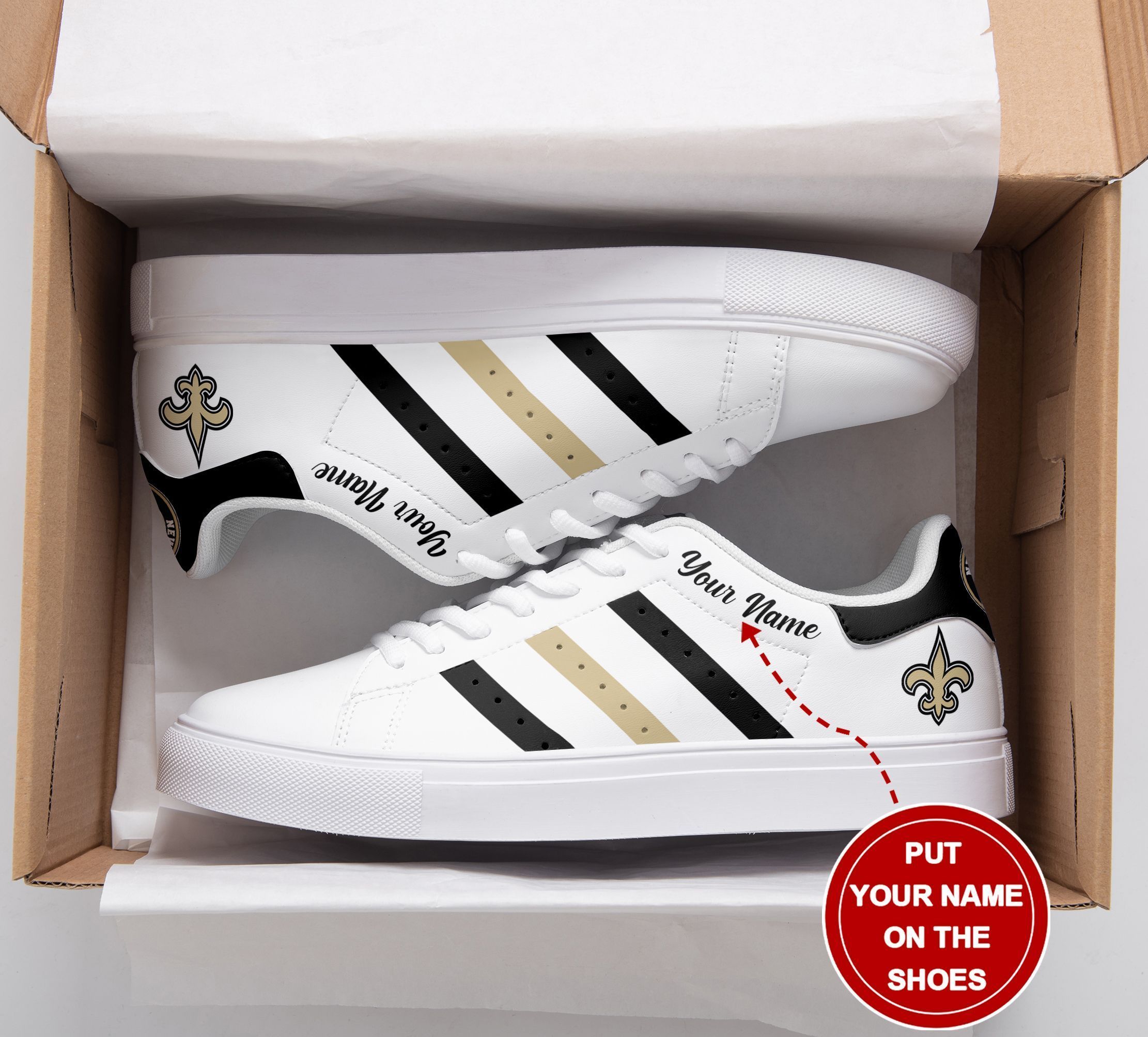 JWFancy New Orleans Saints Skate Stan Shoes Sneakes For Men And Women