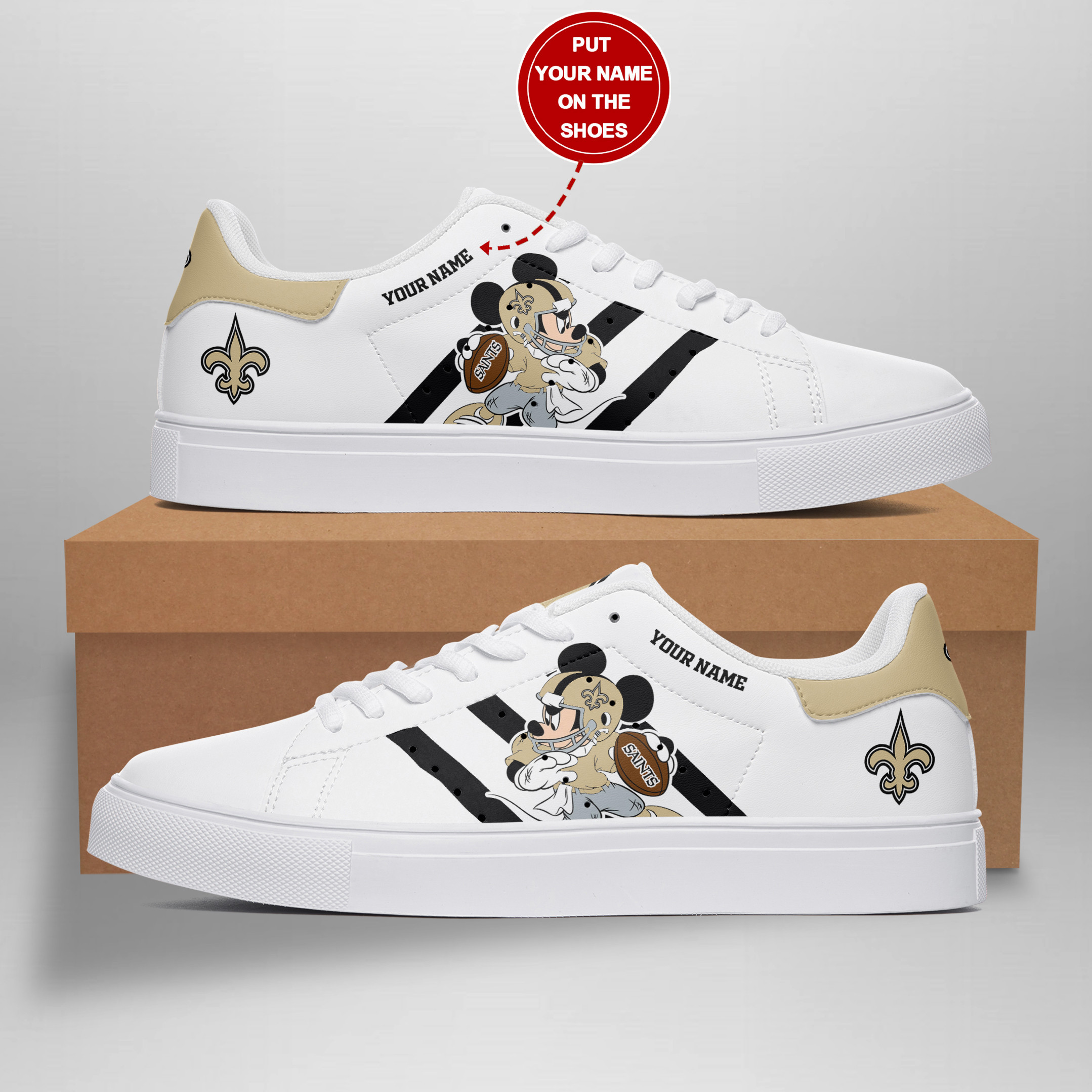 JWFancy New Orleans Saints Skate Stan Shoes Sneakes For Men And Women