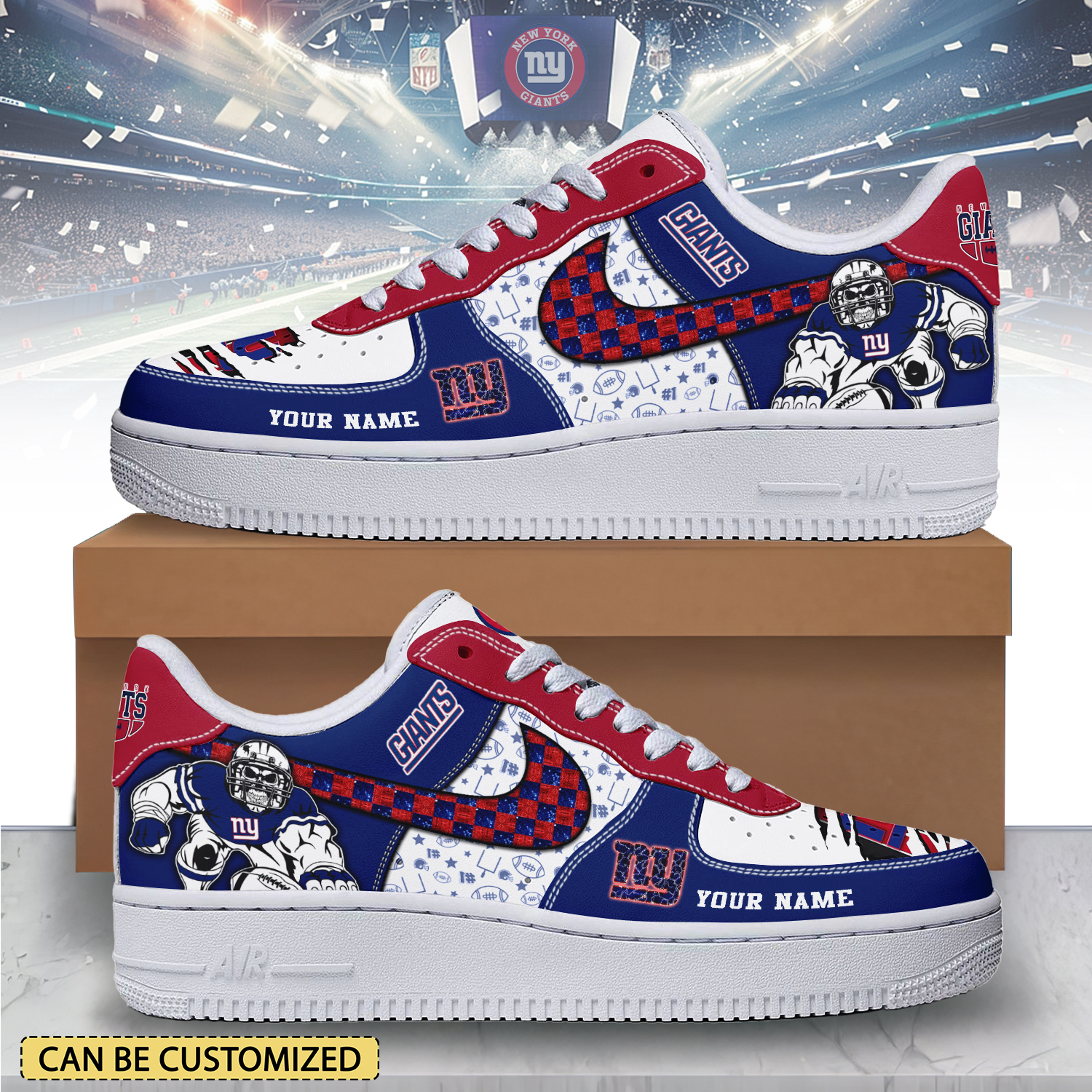 JWFancy New York Giants Air Low-Top Sneakers Shoes For Men And Women