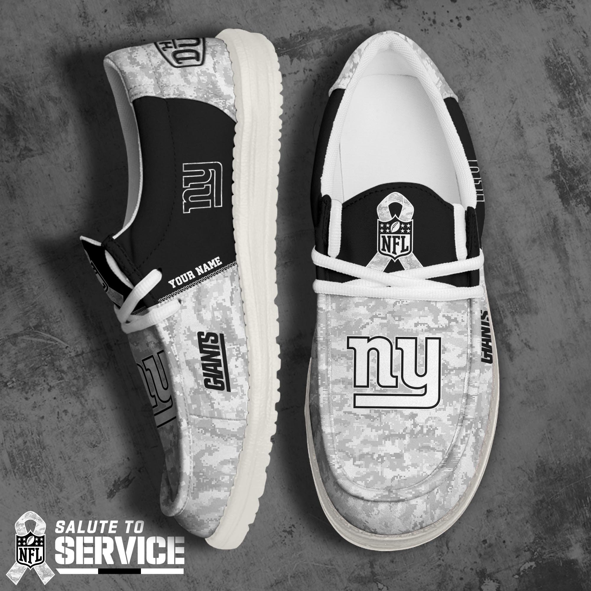 JWFancy New York Giants Hey Dude Shoes Wally Men's Lace Up Loafers Comfortable For Men And Women