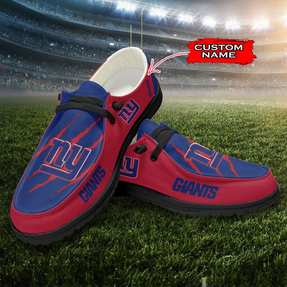 JWFancy New York Giants Hey Dude Shoes Wally Men's Lace Up Loafers Comfortable For Men And Women