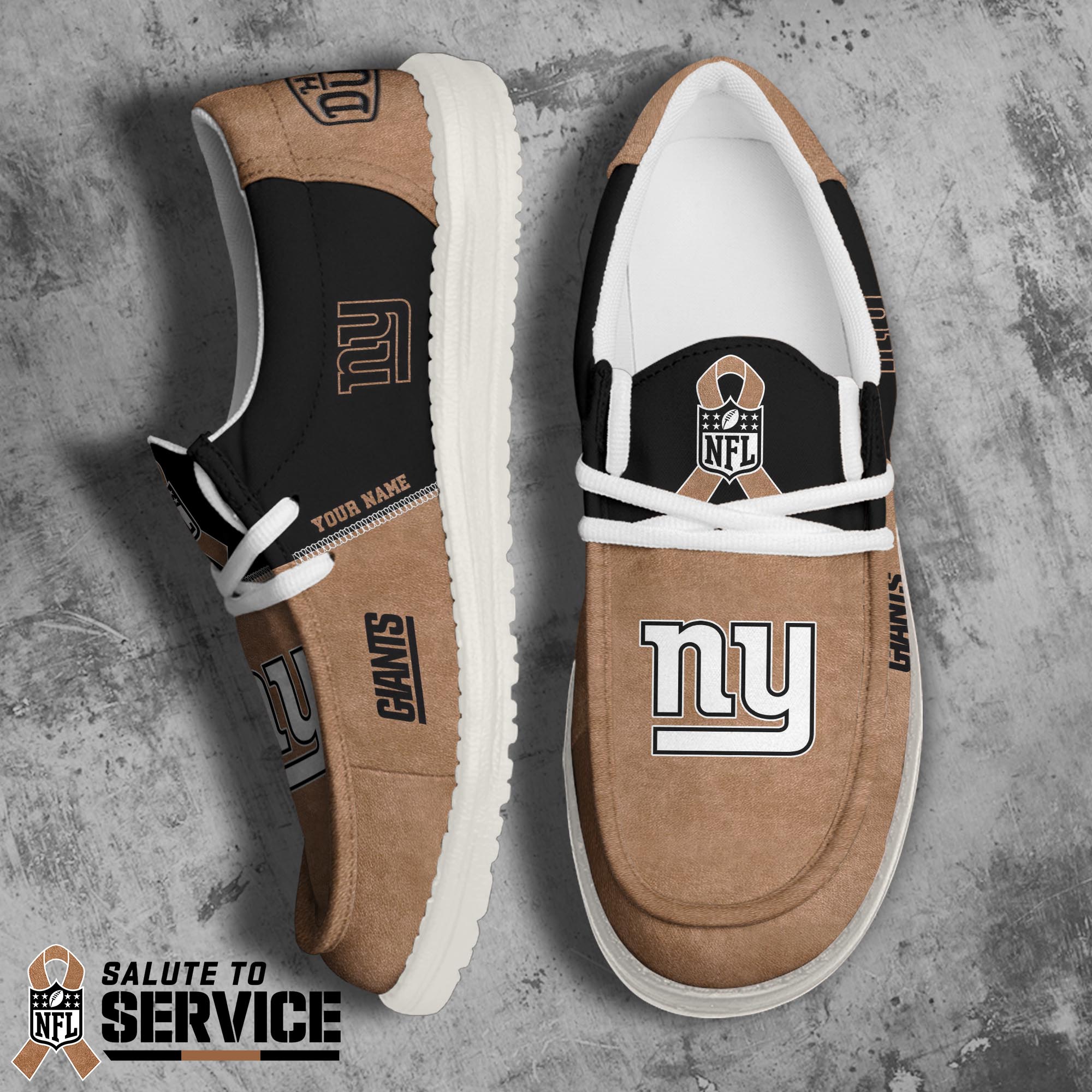 JWFancy New York Giants Hey Dude Shoes Wally Men's Lace Up Loafers Comfortable For Men And Women