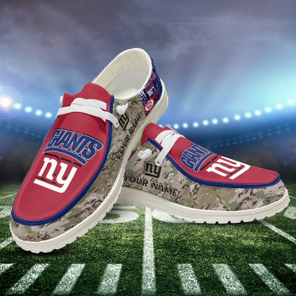 JWFancy New York Giants Hey Dude Shoes Wally Men's Lace Up Loafers Comfortable For Men And Women