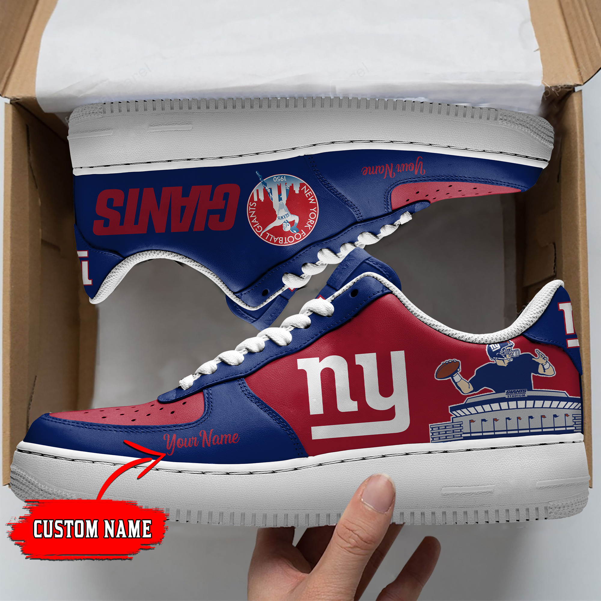 JWFancy New York Giants NFL Air Low-Top Sneakers Shoes For Men And Women