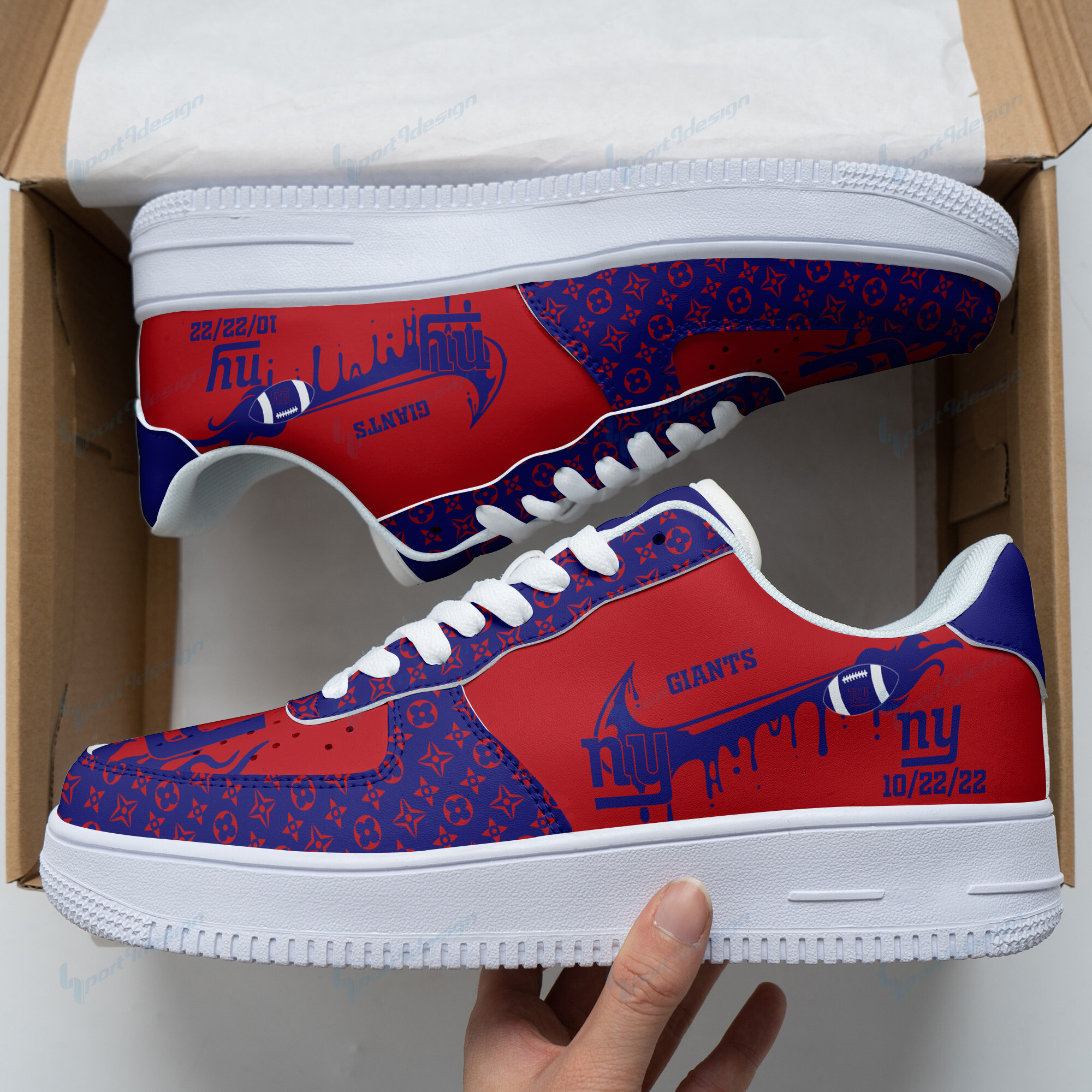 JWFancy New York Giants NFL Air Low-Top Sneakers Shoes For Men And Women