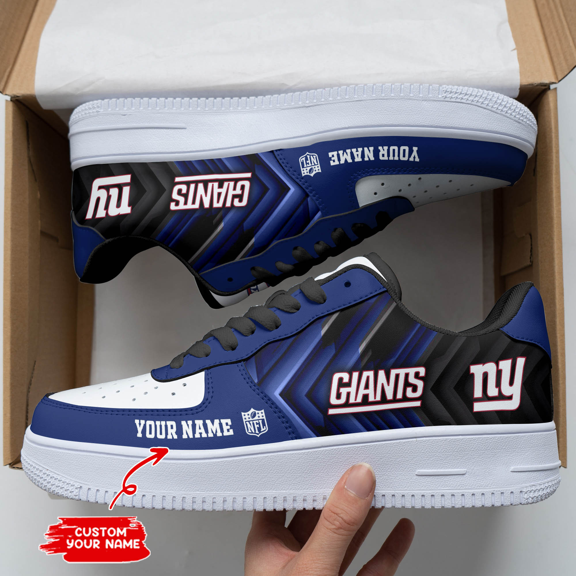 JWFancy New York Giants NFL Air Low-Top Sneakers Shoes For Men And Women