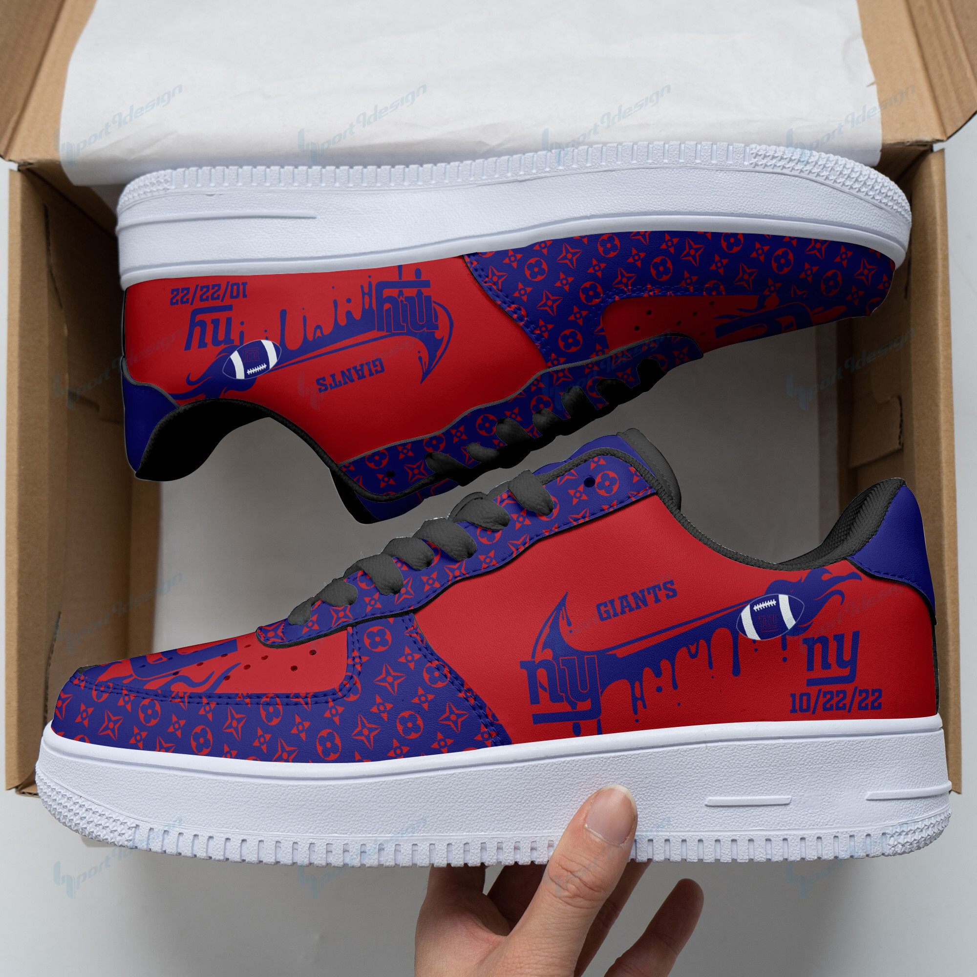 JWFancy New York Giants NFL Air Low-Top Sneakers Shoes For Men And Women