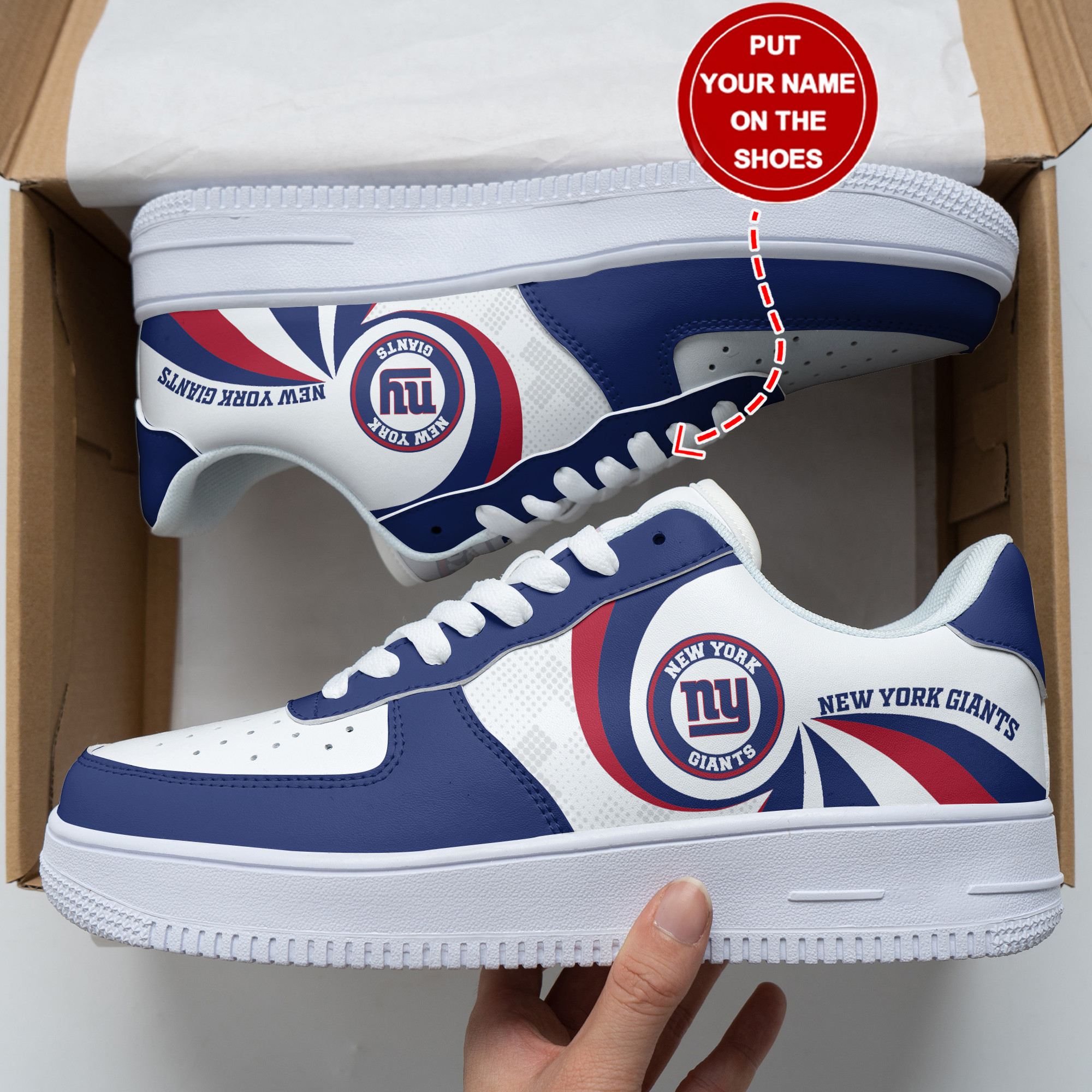 JWFancy New York Giants NFL Air Low-Top Sneakers Shoes For Men And Women