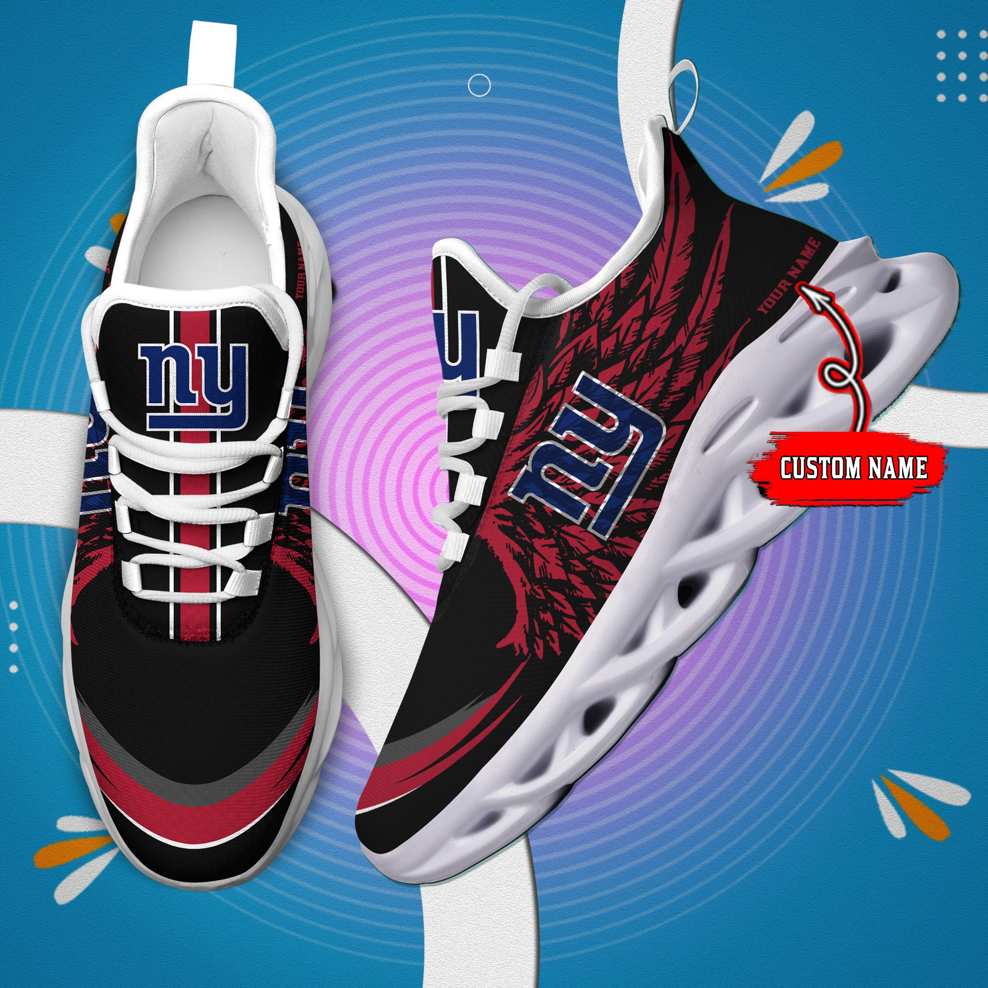 JWFancy New York Giants NFL Max Soul Shoes Sneakers For Men And Women