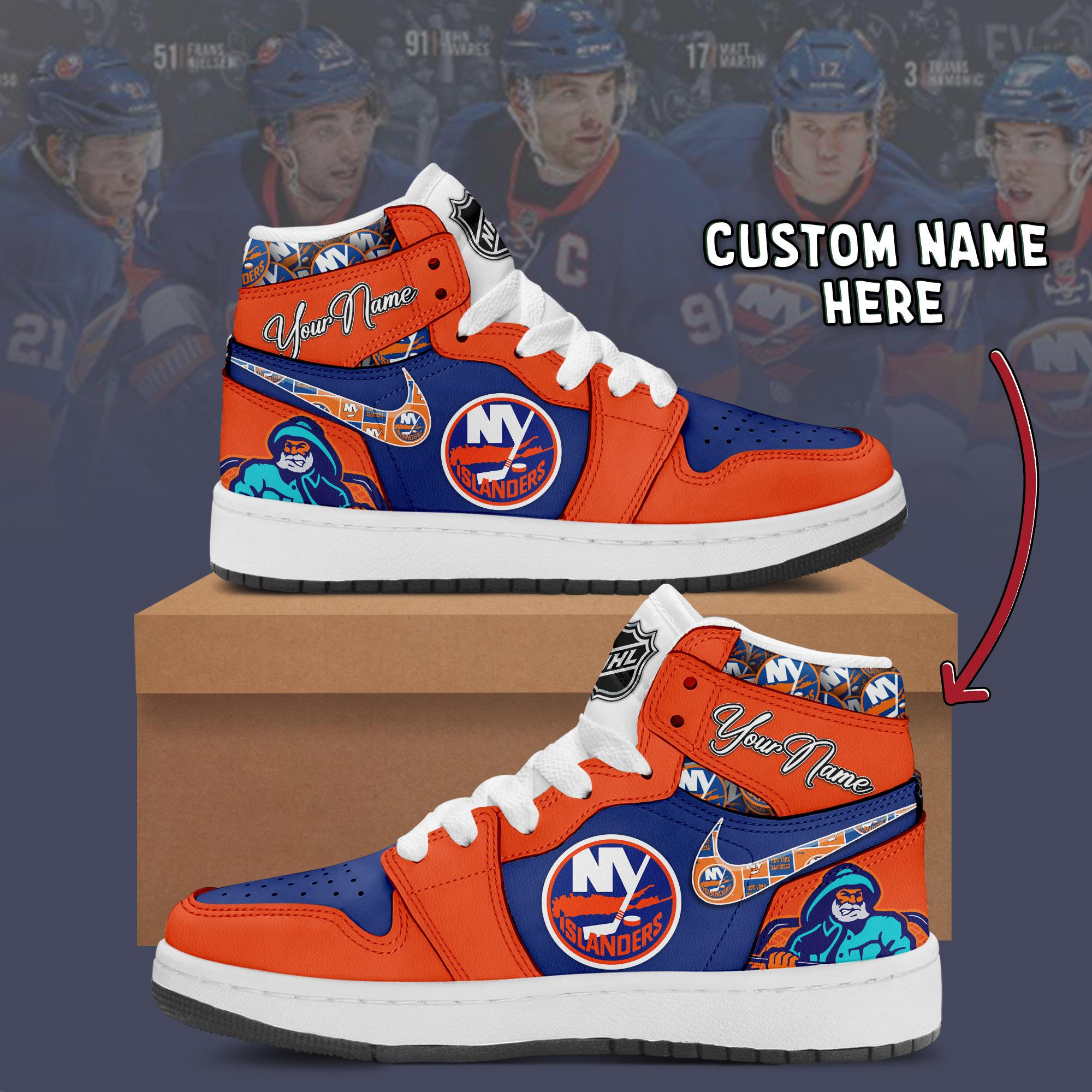 JWFancy New York Islanders AJ1 High Sneakers Shoes For Men And Women