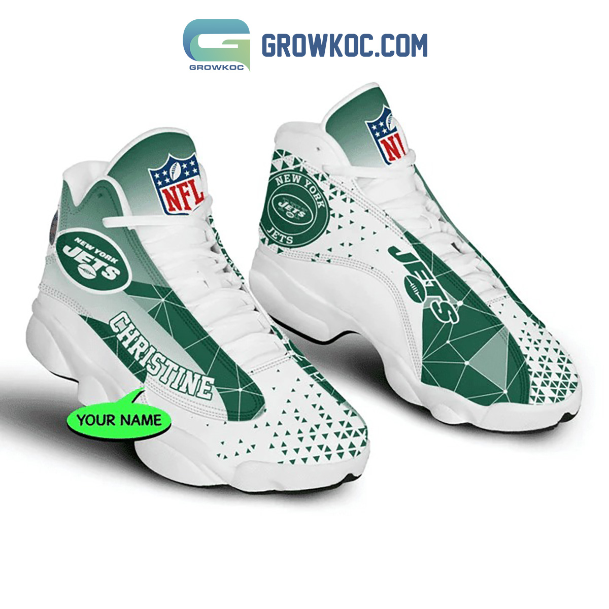 JWFancy New York Jets AJ13 Sneakers Shoes For Men And Women