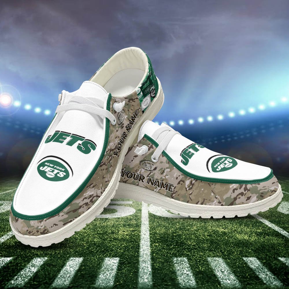 JWFancy New York Jets Hey Dude Shoes Wally Men's Lace Up Loafers Comfortable For Men And Women