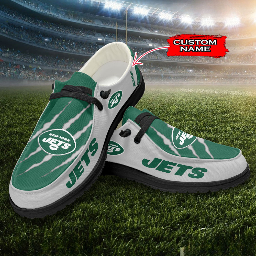 JWFancy New York Jets Hey Dude Shoes Wally Men's Lace Up Loafers Comfortable For Men And Women