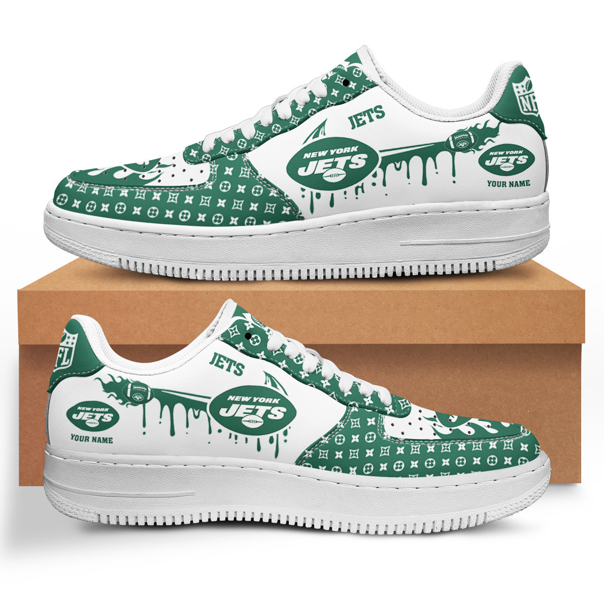 JWFancy New York Jets NFL Air Low-Top Sneakers Shoes For Men And Women