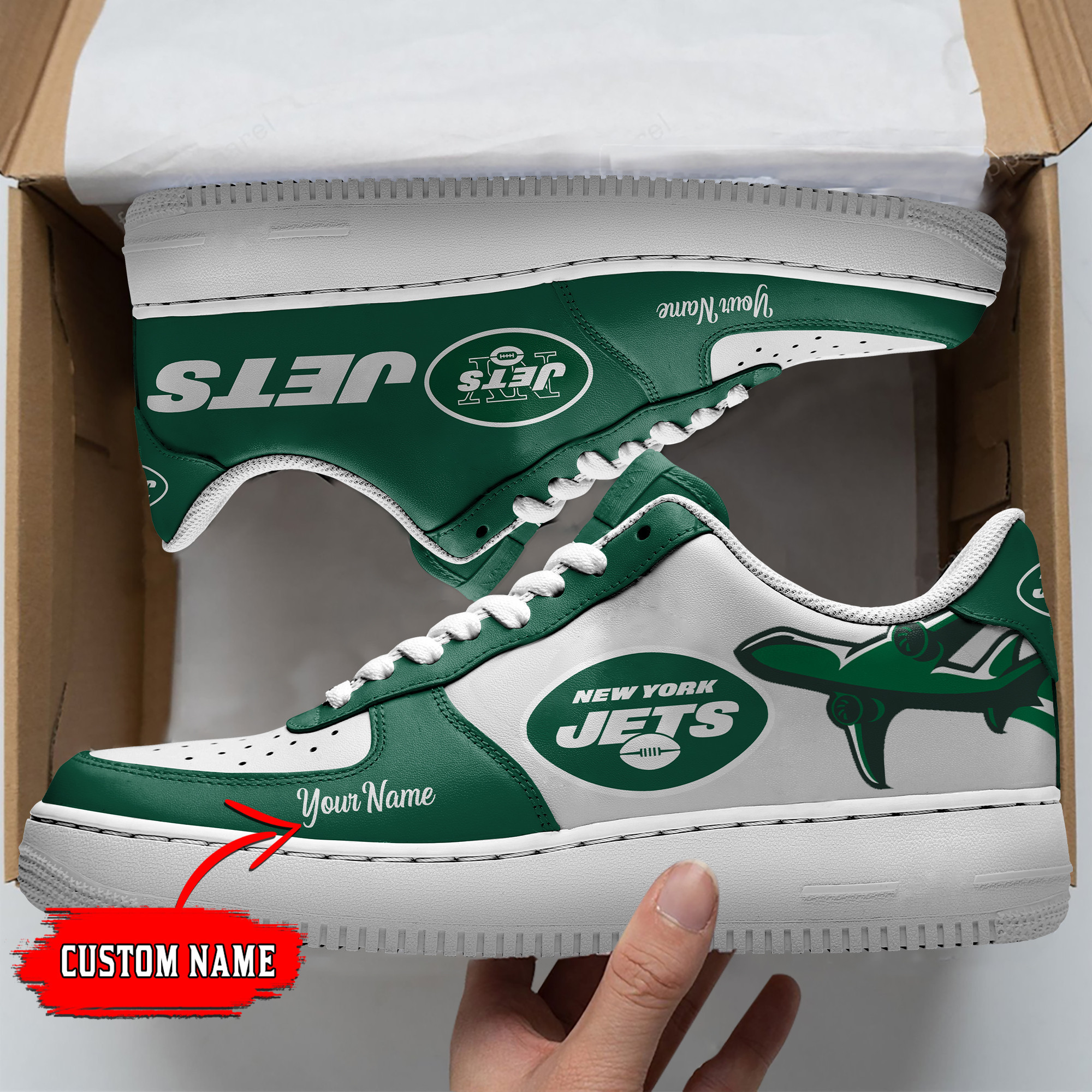 JWFancy New York Jets NFL Air Low-Top Sneakers Shoes For Men And Women