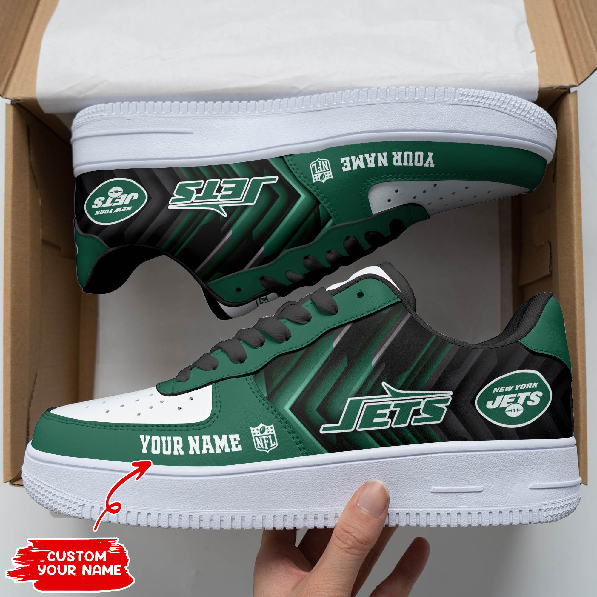 JWFancy New York Jets NFL Air Low-Top Sneakers Shoes For Men And Women
