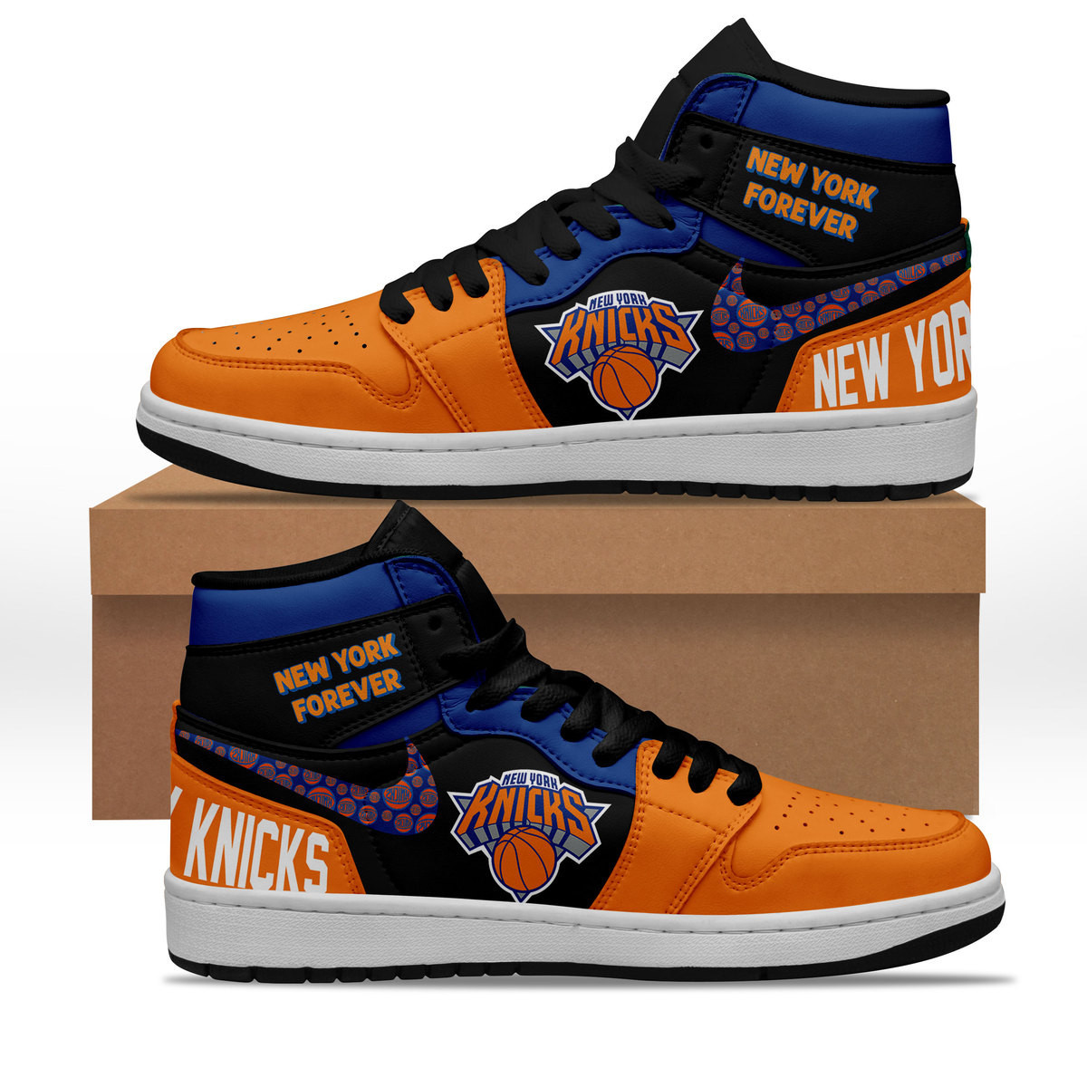 JWFancy New York Knicks AJ1 High Sneakers Shoes For Men And Women