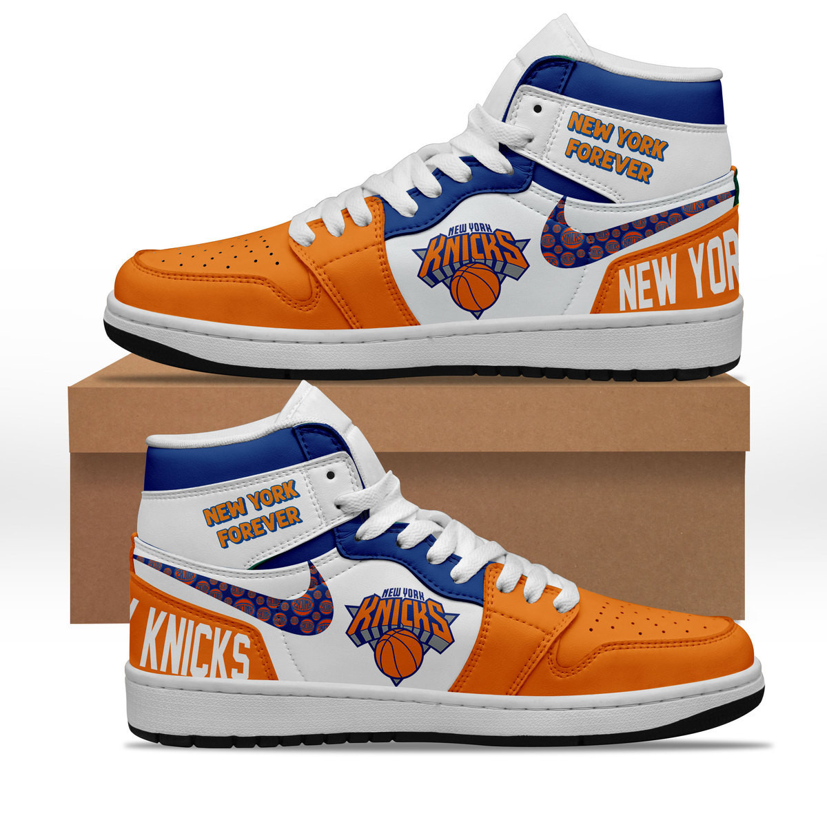 JWFancy New York Knicks AJ1 High Sneakers Shoes For Men And Women