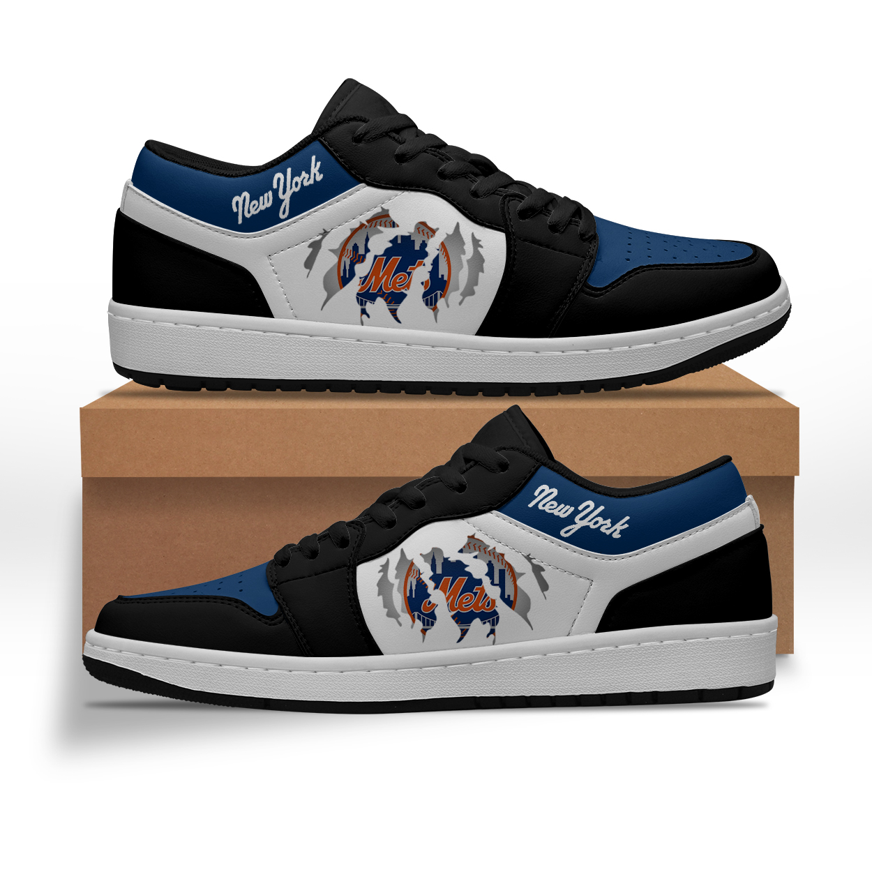 JWFancy New York Mets AJ1 Low Sneakers Shoes For Men And Women