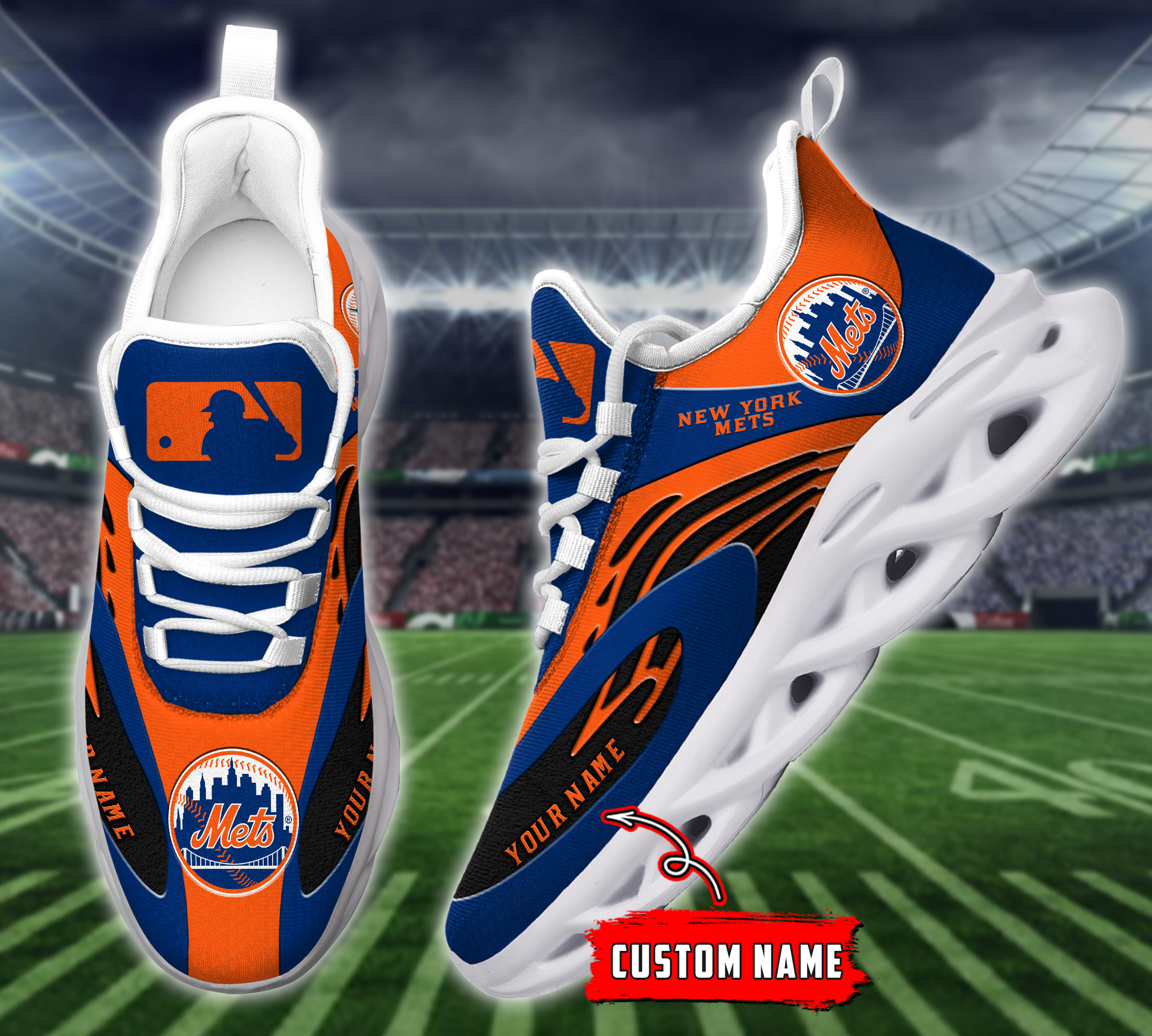 JWFancy New York Mets MLB Max Soul Shoes Sneakers For Men And Women