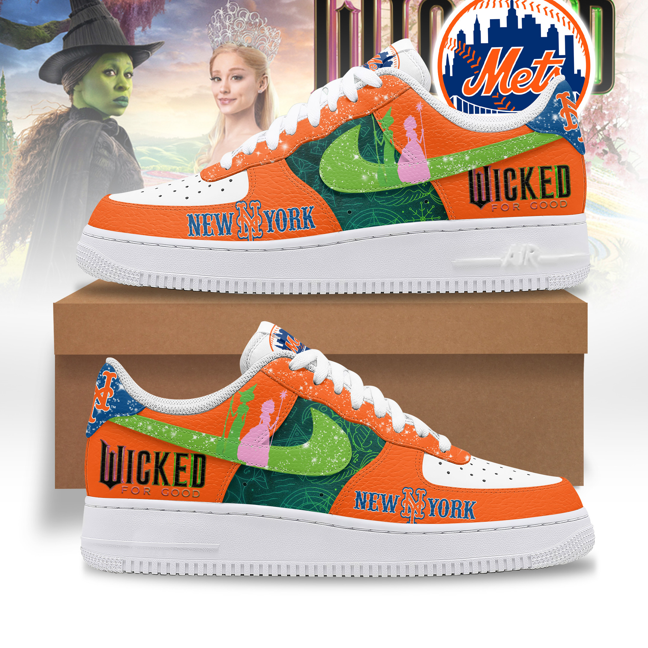JWFancy New York Mets x Wicked Air Low-Top Sneakers Shoes For Men And Women