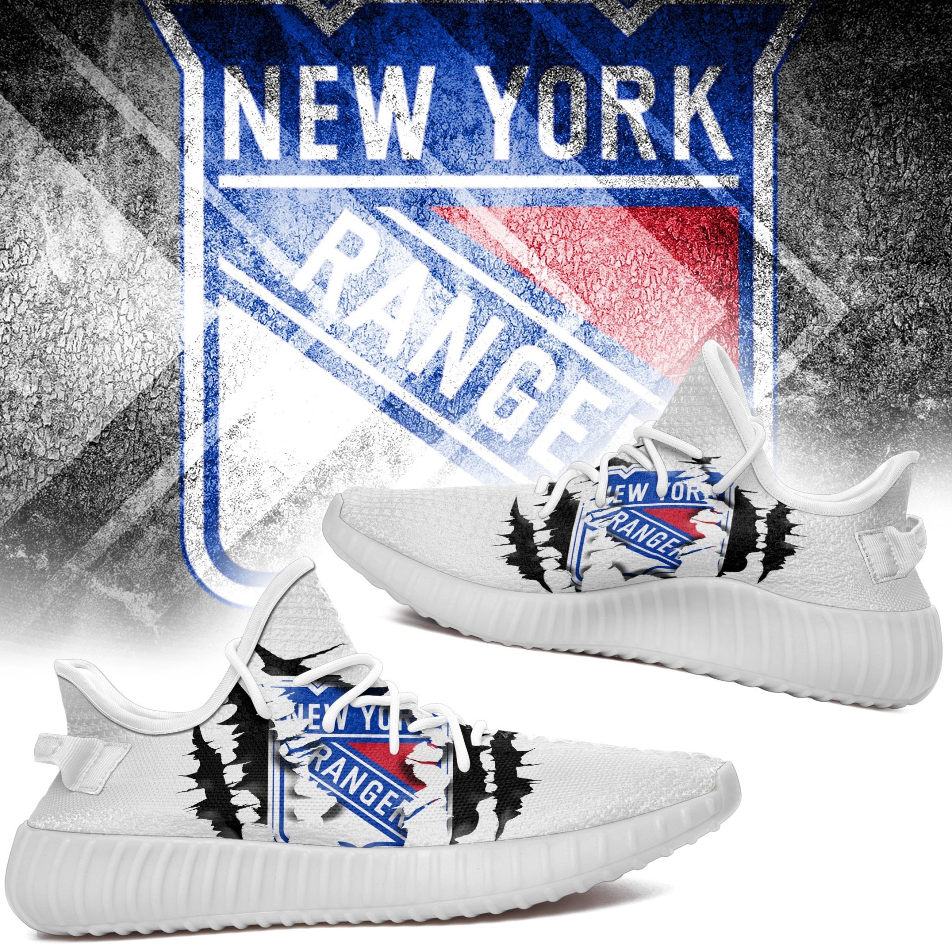 JWFancy New York Rangers Yeezy Boost Shoes For Men And Women
