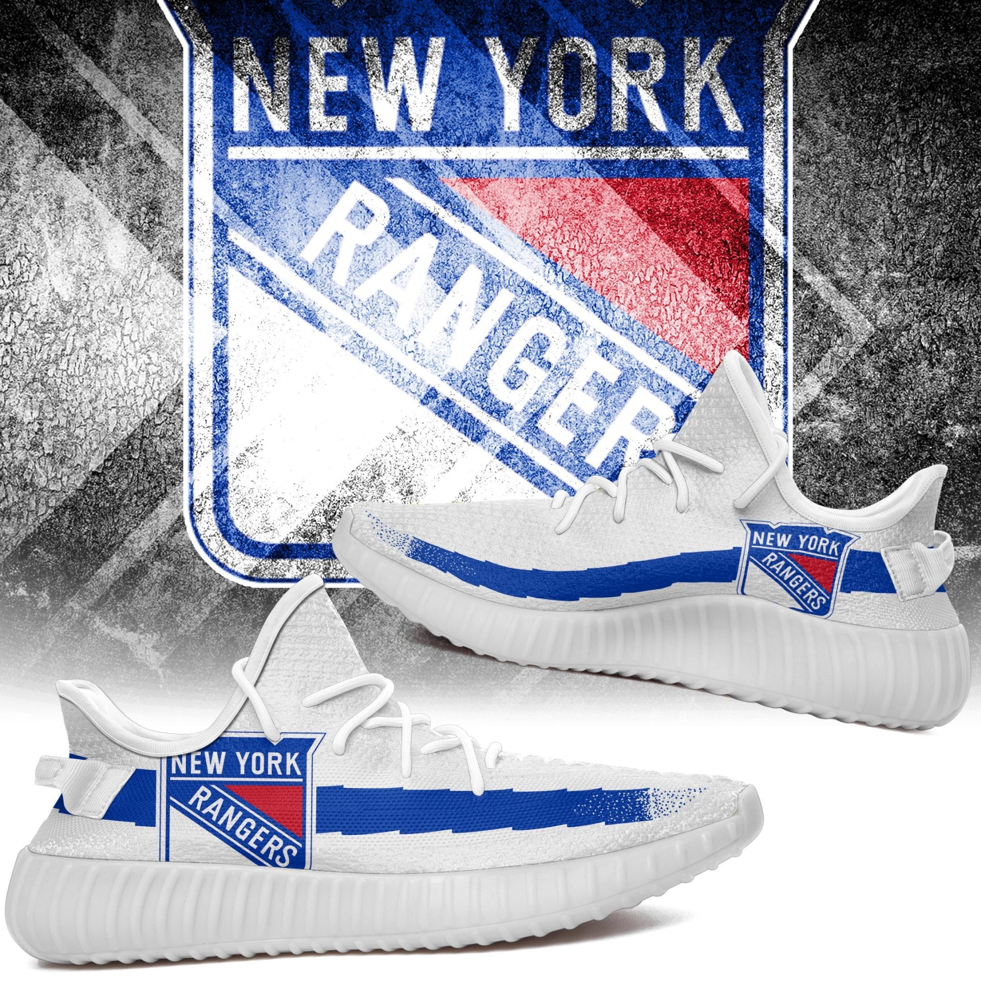 JWFancy New York Rangers Yeezy Boost Shoes For Men And Women