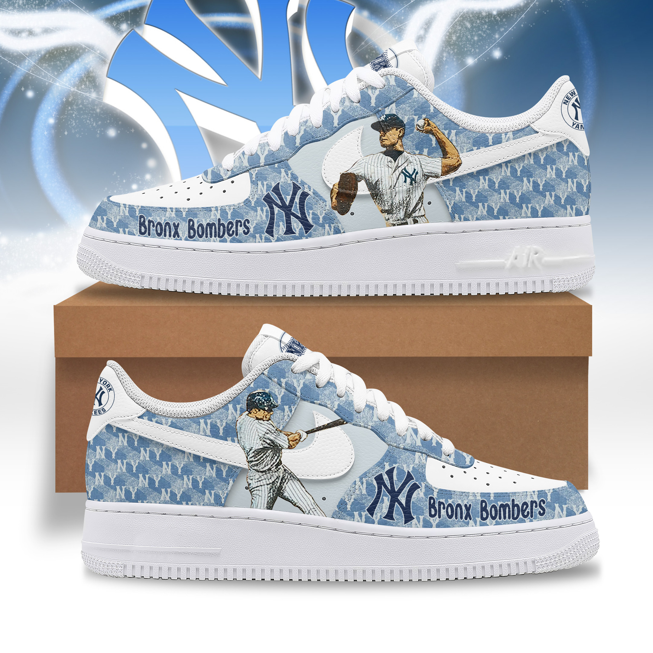 JWFancy New York Yankees Air Low-Top Sneakers Shoes For Men And Women