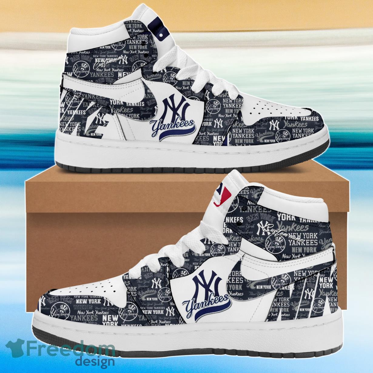 JWFancy New York Yankees AJ1 High Sneakers Shoes For Men And Women