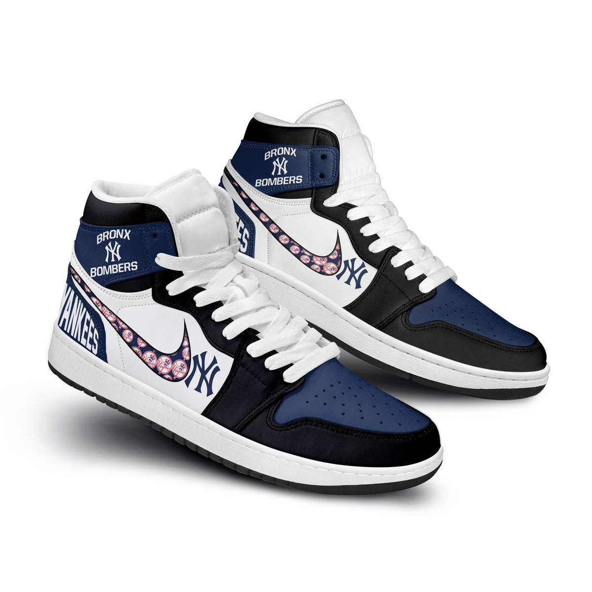 JWFancy New York Yankees AJ1 High Sneakers Shoes For Men And Women