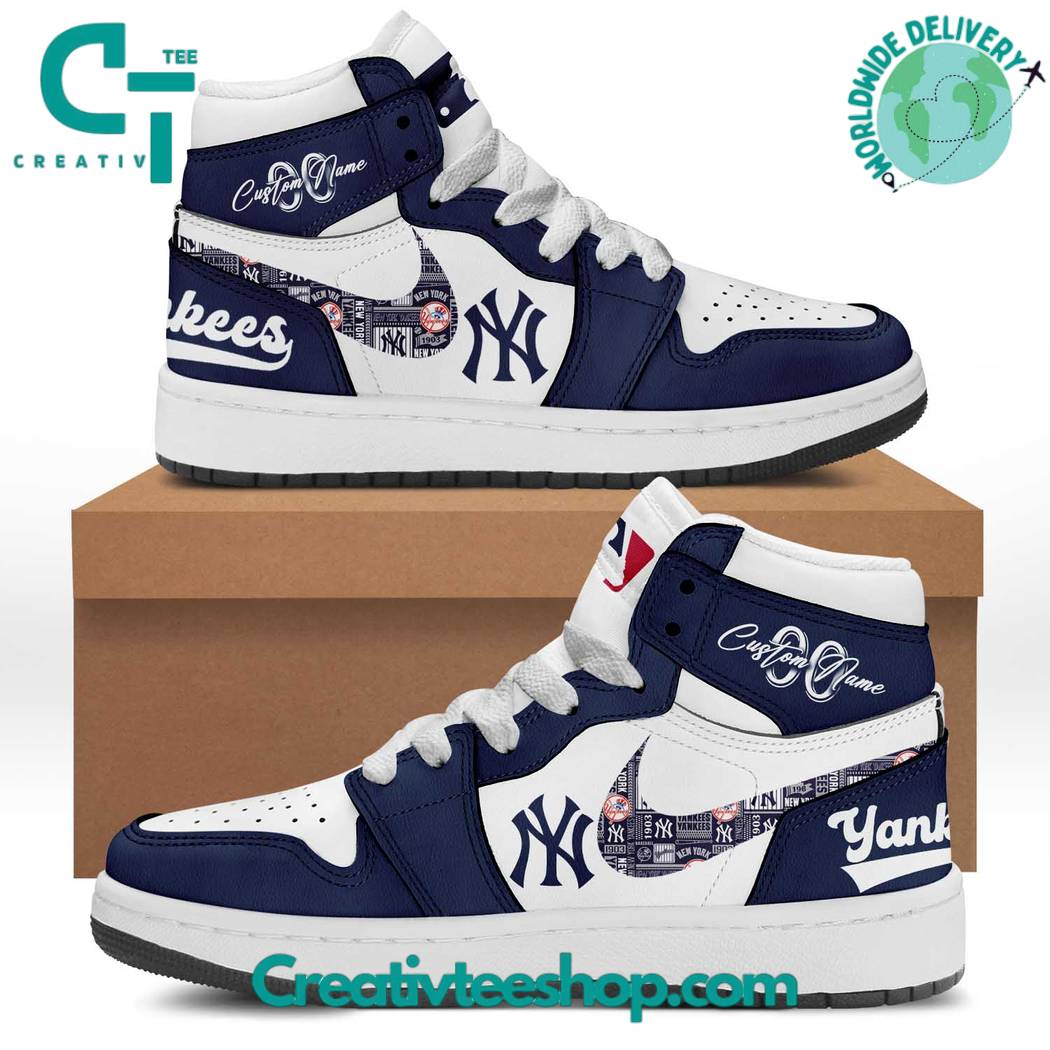 JWFancy New York Yankees AJ1 High Sneakers Shoes For Men And Women