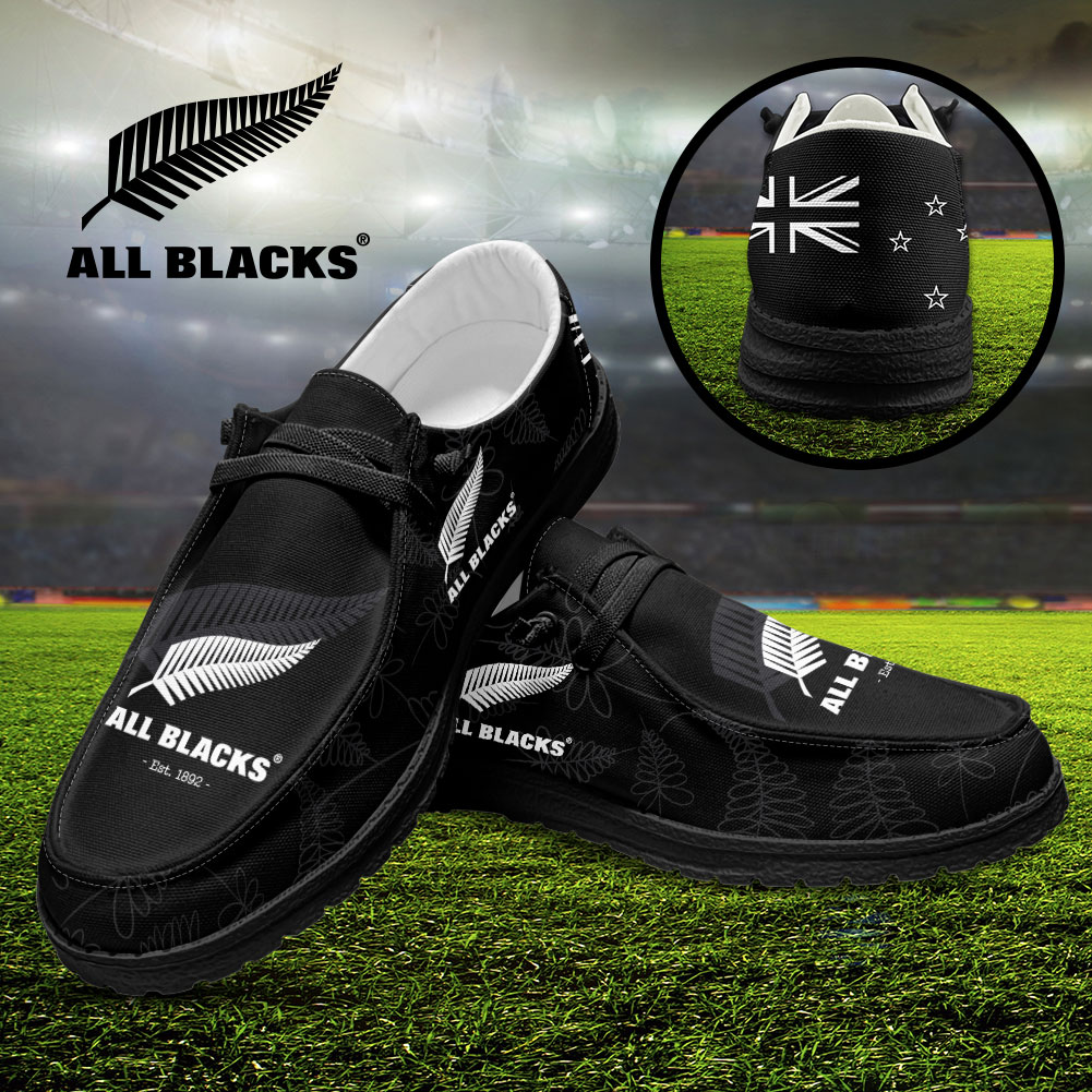 JWFancy New Zealand x Rugby World Cup Hey Dude Shoes Wally Men's Lace Up Loafers Comfortable For Men And Women