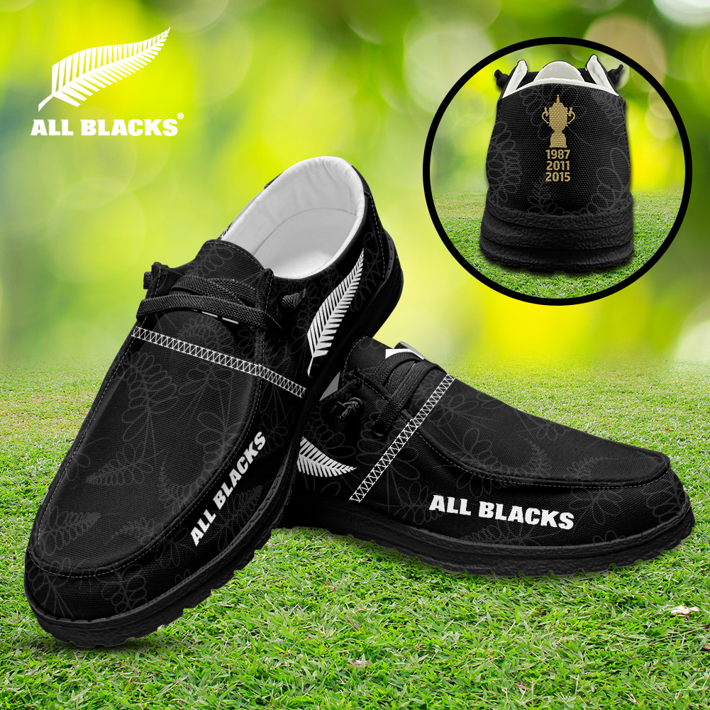 JWFancy New Zealand x Rugby World Cup Hey Dude Shoes Wally Men's Lace Up Loafers Comfortable For Men And Women