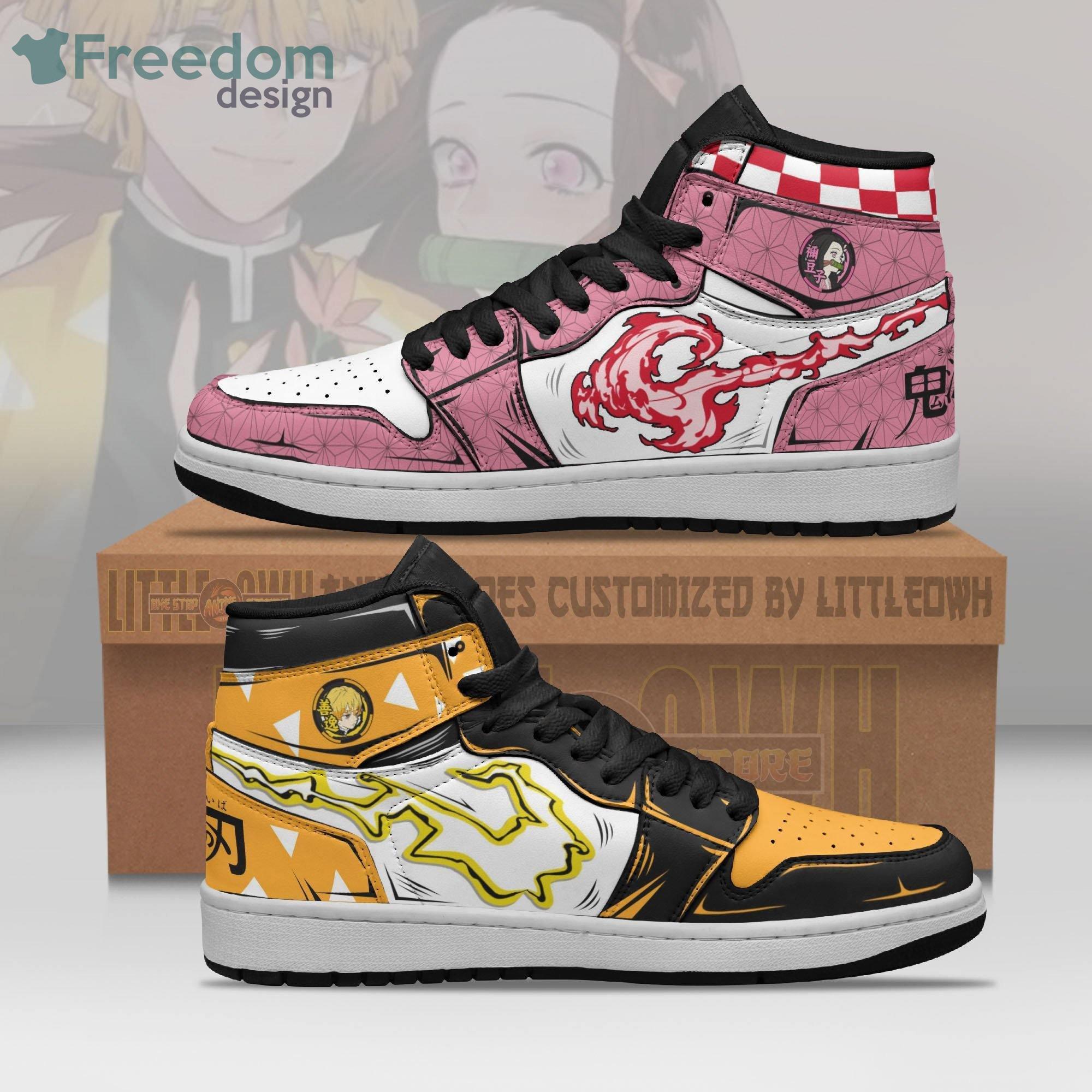 JWFancy Nezuko And Zenitsu AJ1 High Sneakers Shoes For Men And Women