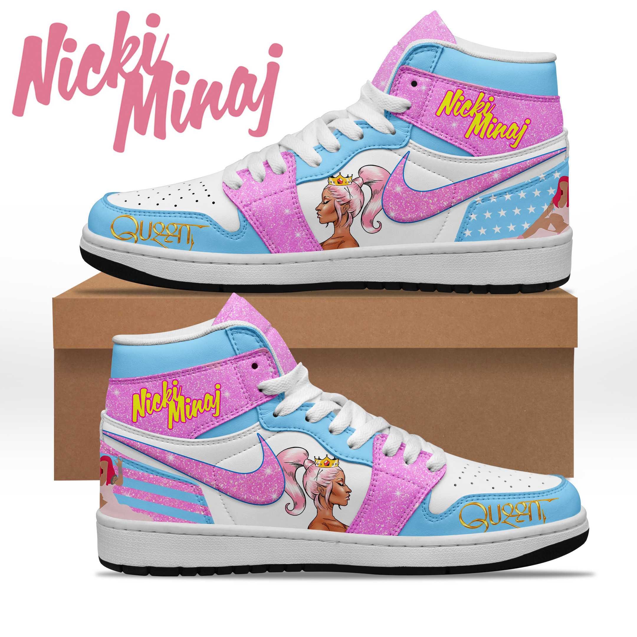 JWFancy Nicki Minaj AJ1 High Sneakers Shoes For Men And Women