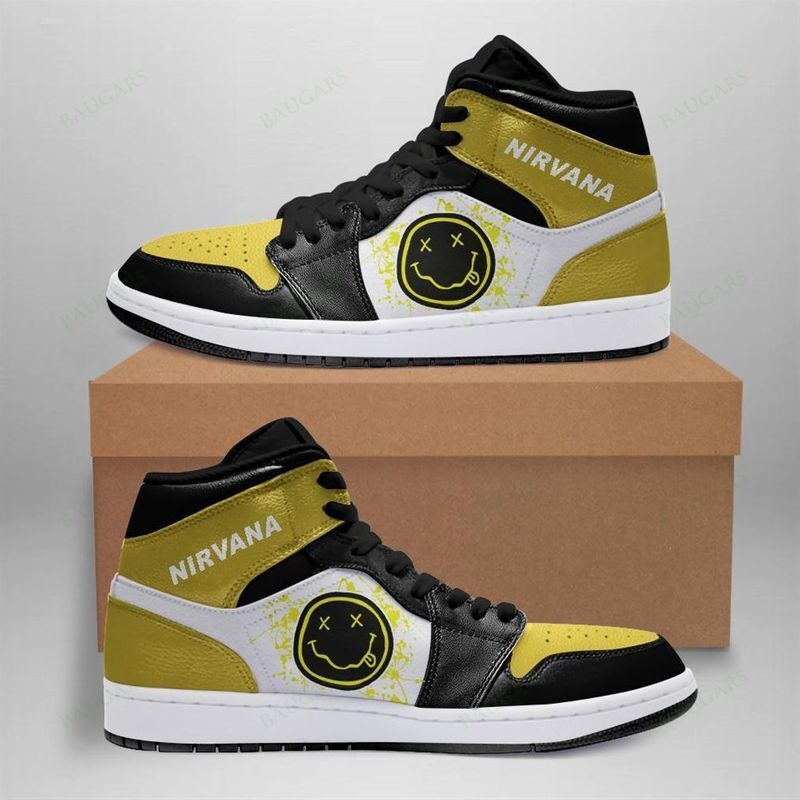 JWFancy Nirvana Rock Band AJ1 High Sneakers Shoes For Men And Women