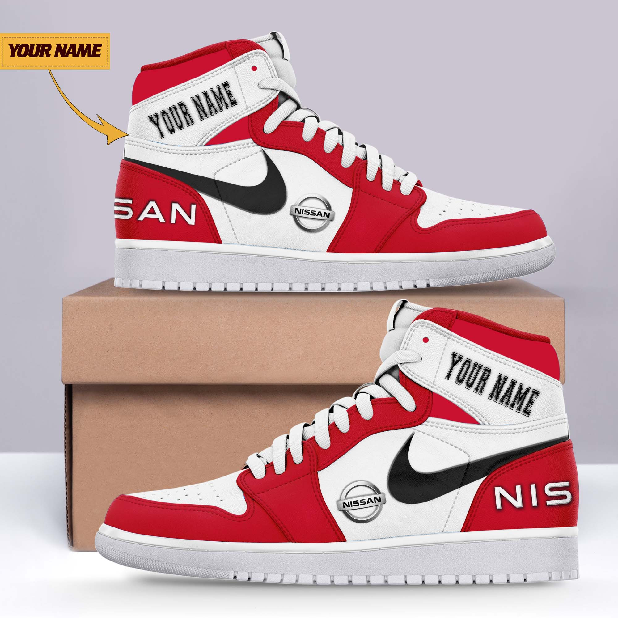 JWFancy Nissan AJ1 High Sneakers Shoes For Men And Women