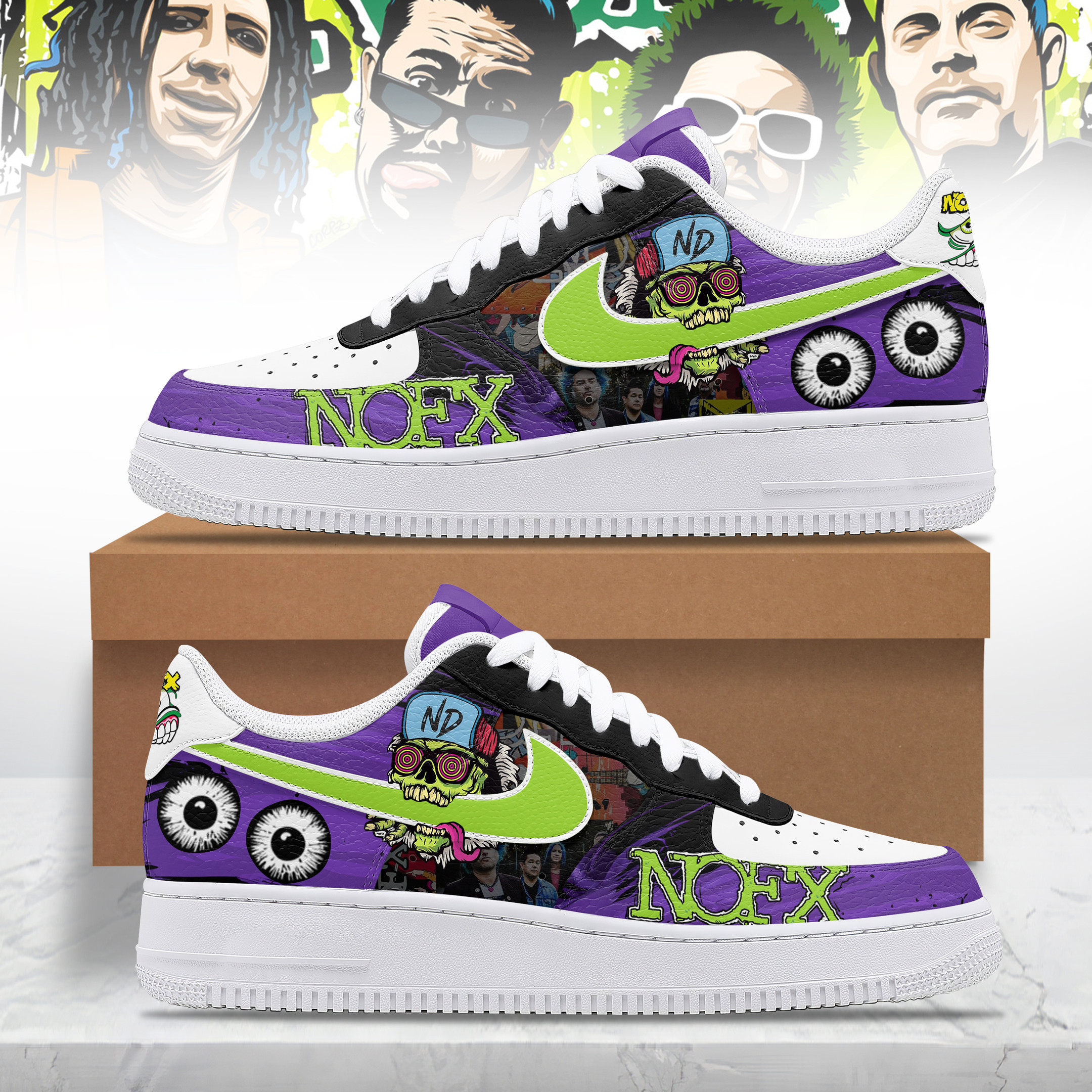 JWFancy NOFX Air Low-Top Sneakers Shoes For Men And Women