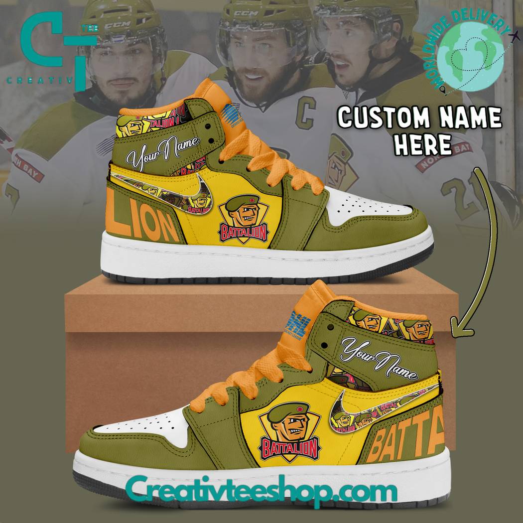 JWFancy North Bay Battalion AJ1 High Sneakers Shoes For Men And Women