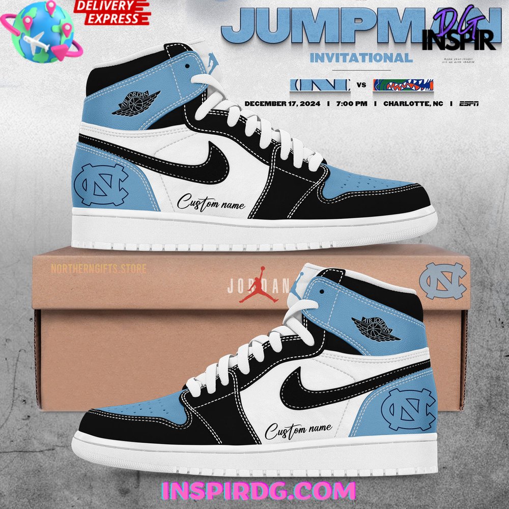 JWFancy North Carolina Tar Heels AJ1 High Sneakers Shoes For Men And Women
