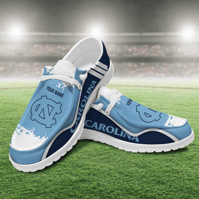 JWFancy North Carolina Tar Heels Hey Dude Shoes Wally Men's Lace Up Loafers Comfortable For Men And Women