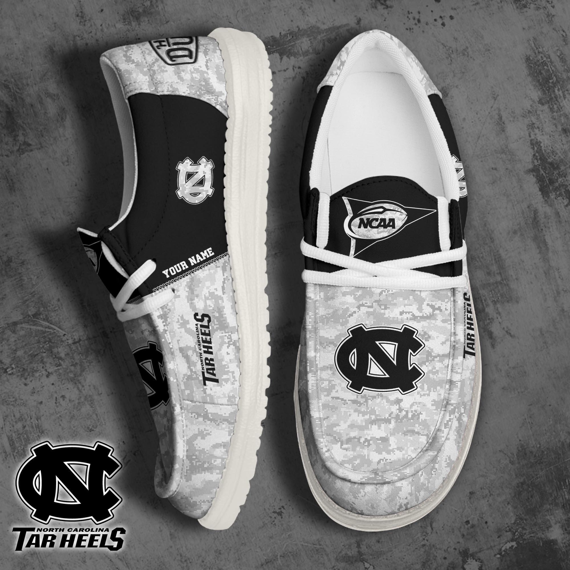 JWFancy North Carolina Tar Heels Hey Dude Shoes Wally Men's Lace Up Loafers Comfortable For Men And Women